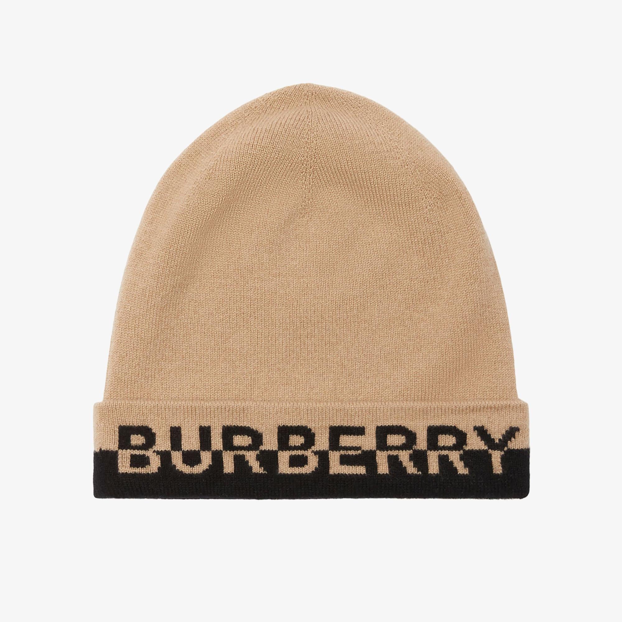 Burberry Core Logo Intarsia Cashmere Kadın Bej Bere