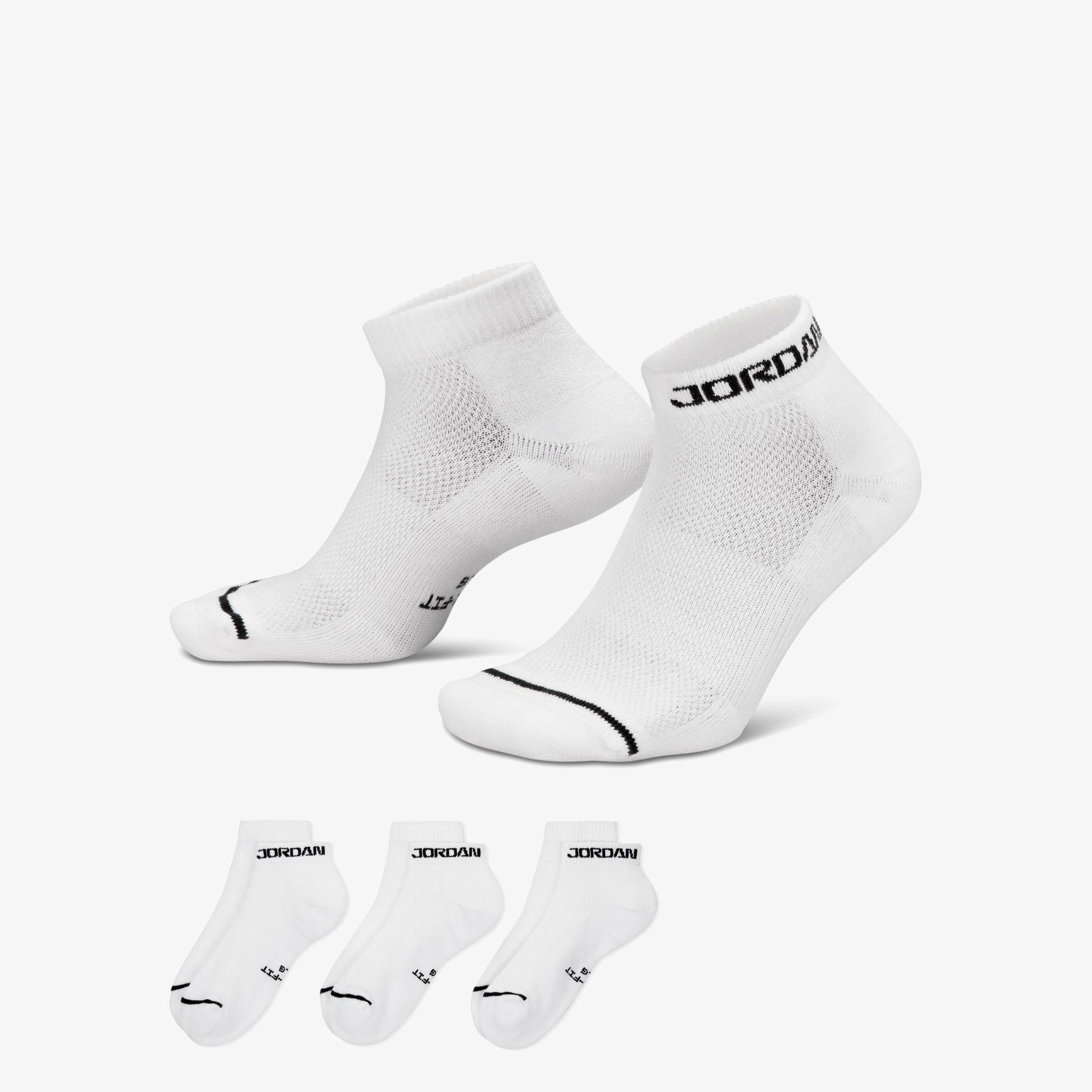 Jordan Everyday Elevated 3'lü Unisex Beyaz Çorap