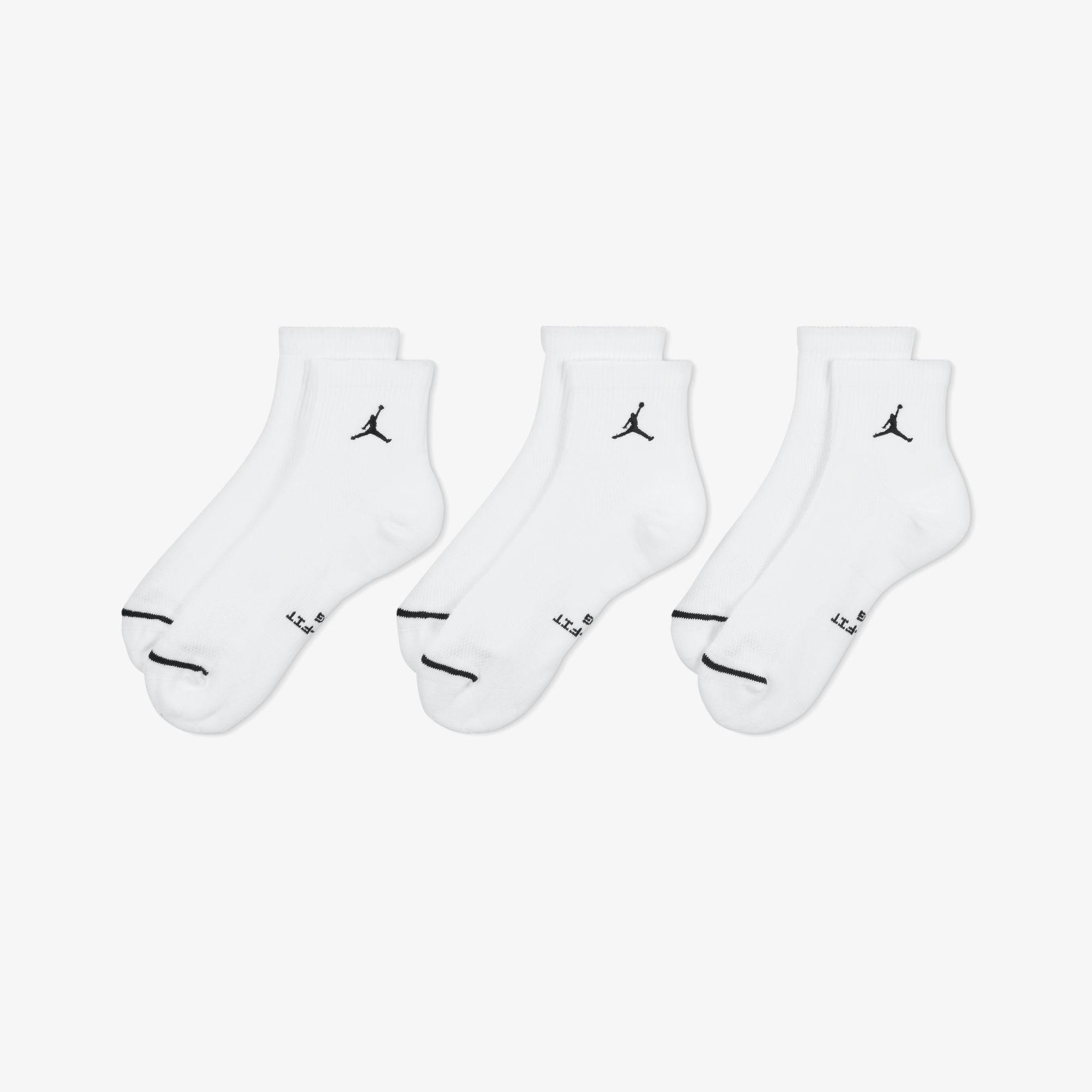 Jordan Everyday Elevated 3'lü Unisex Beyaz Çorap