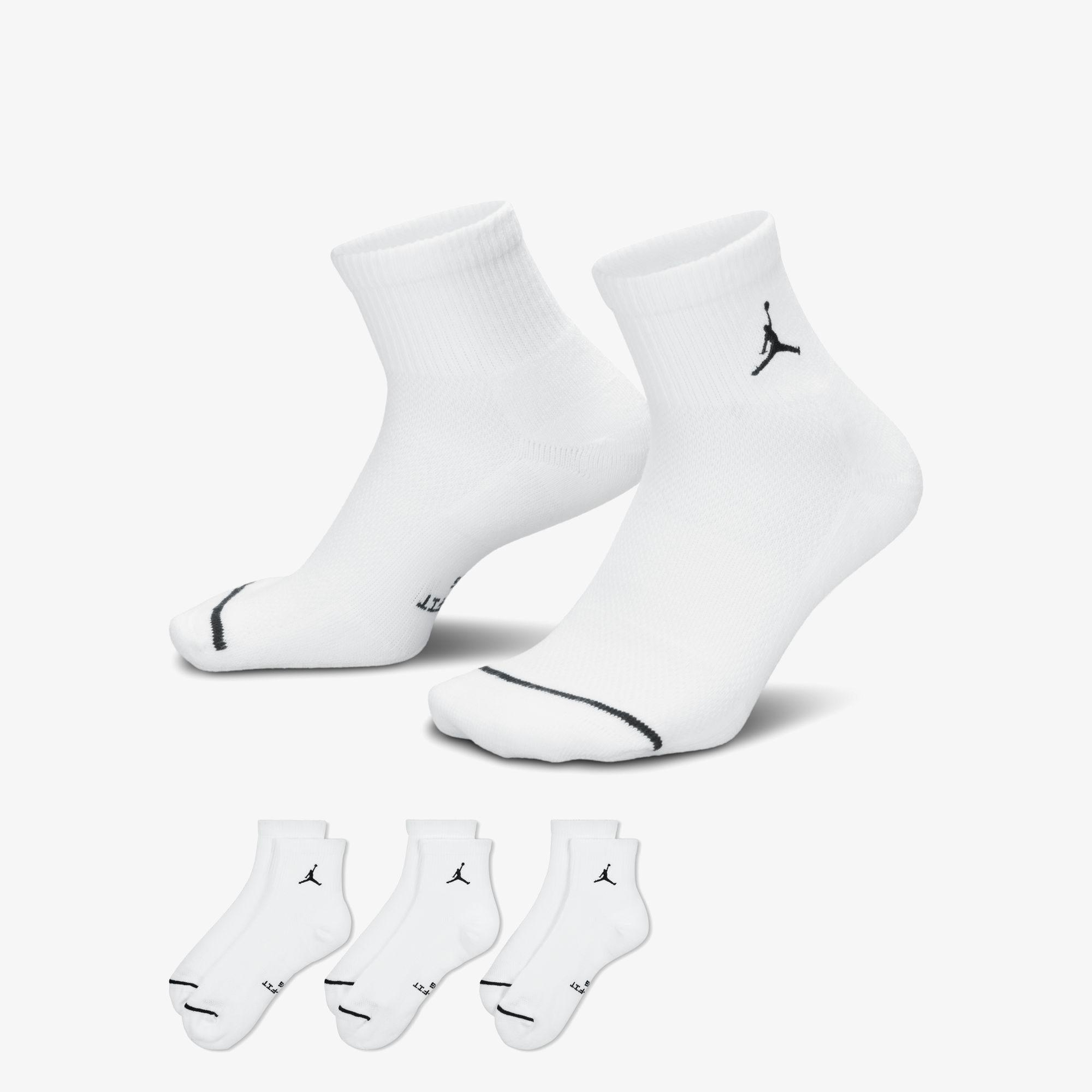 Jordan Everyday Elevated 3'lü Unisex Beyaz Çorap
