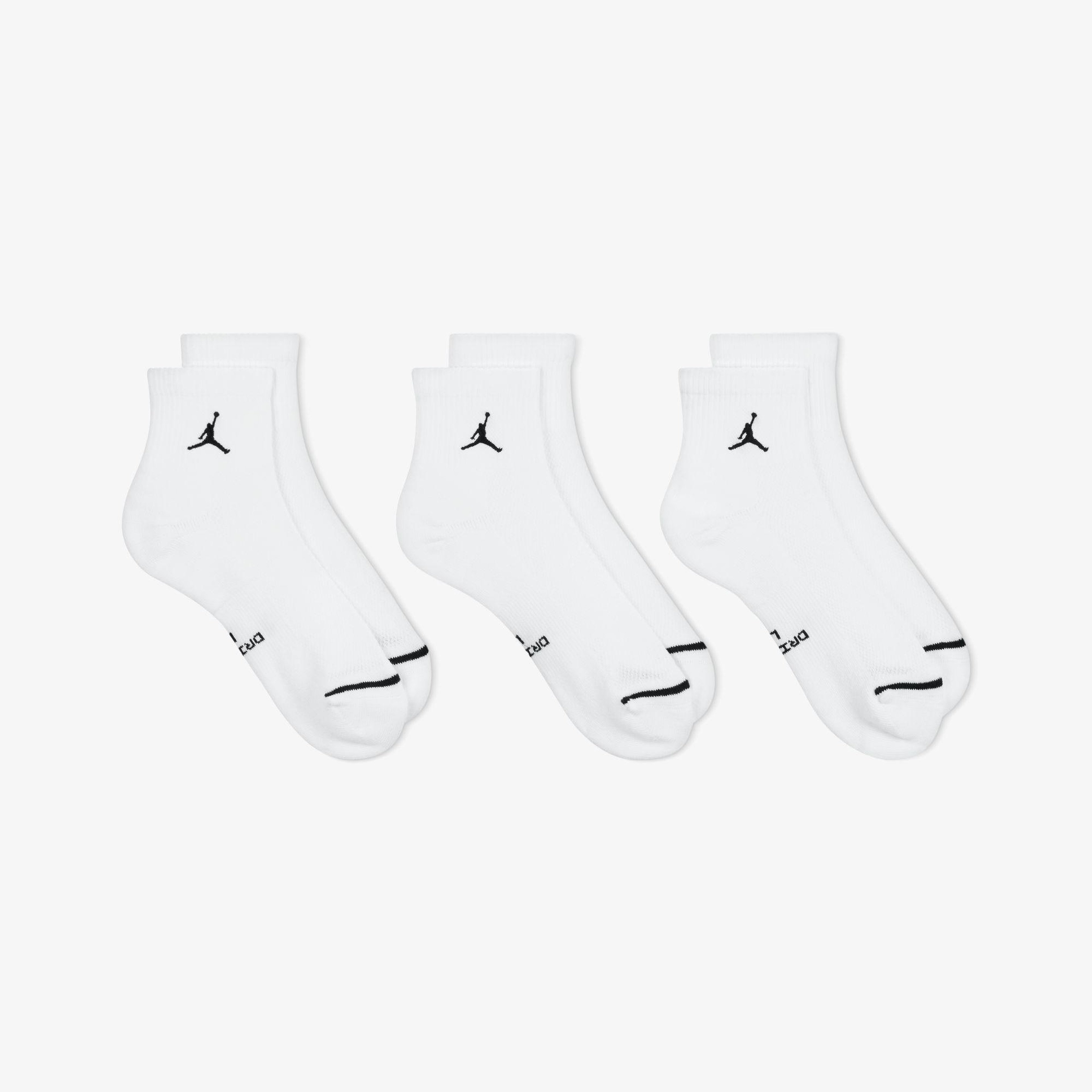 Jordan Everyday Elevated 3'lü Unisex Beyaz Çorap