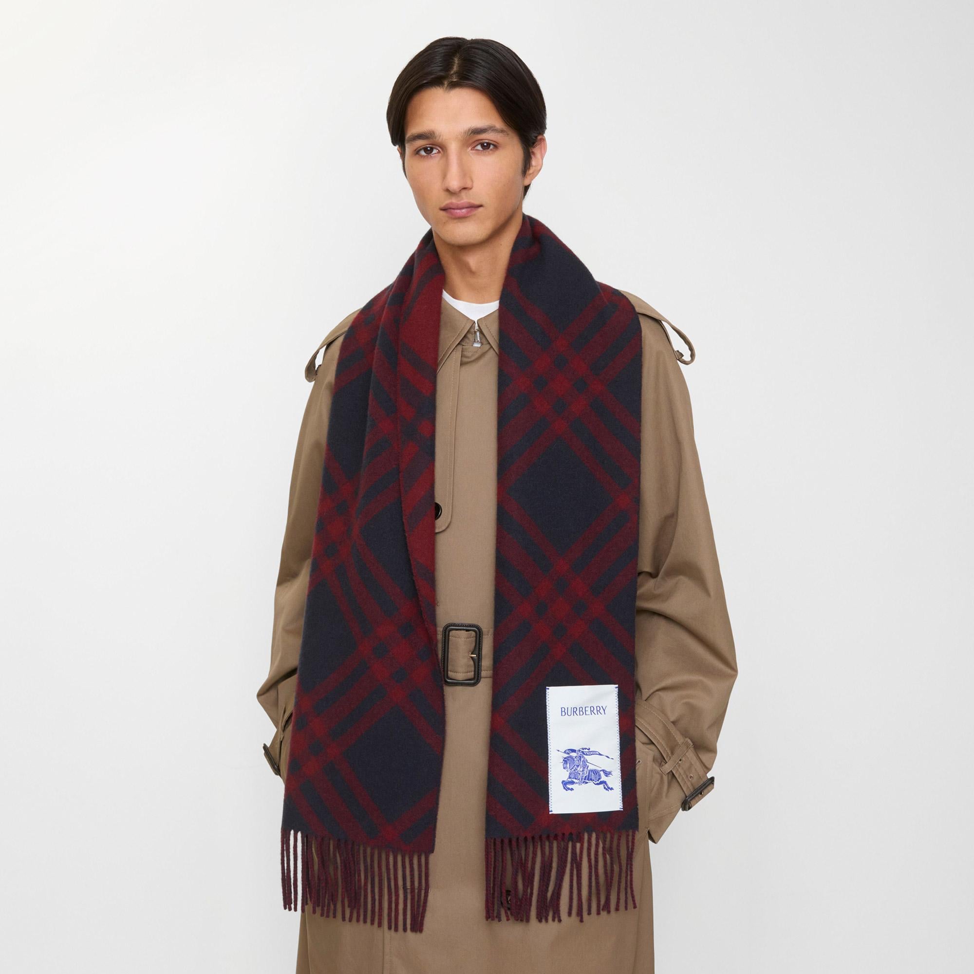 Burberry Tbar Bias Check Kadın Lacivert Atkı