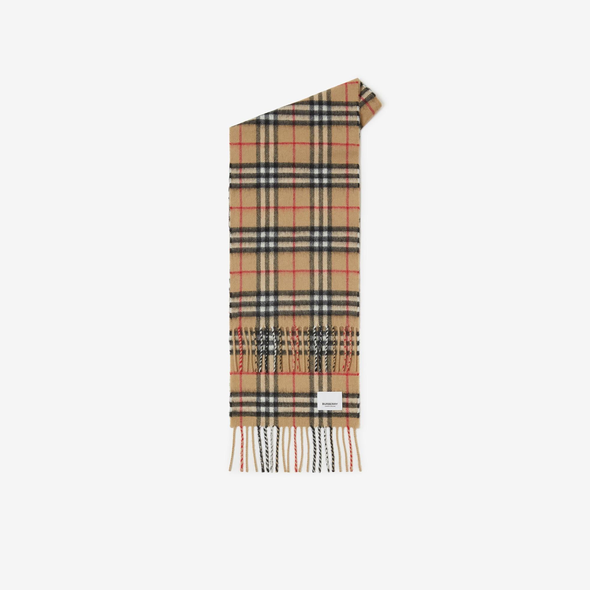 Burberry Check Cashmere Çocuk Bej Atkı