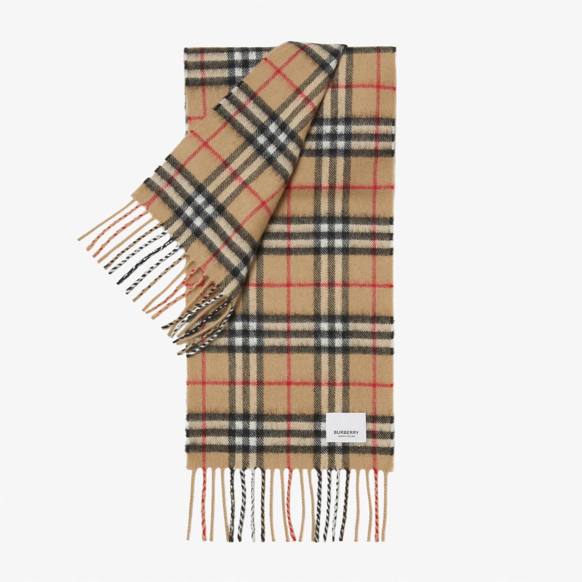 Burberry Check Cashmere Çocuk Bej Atkı