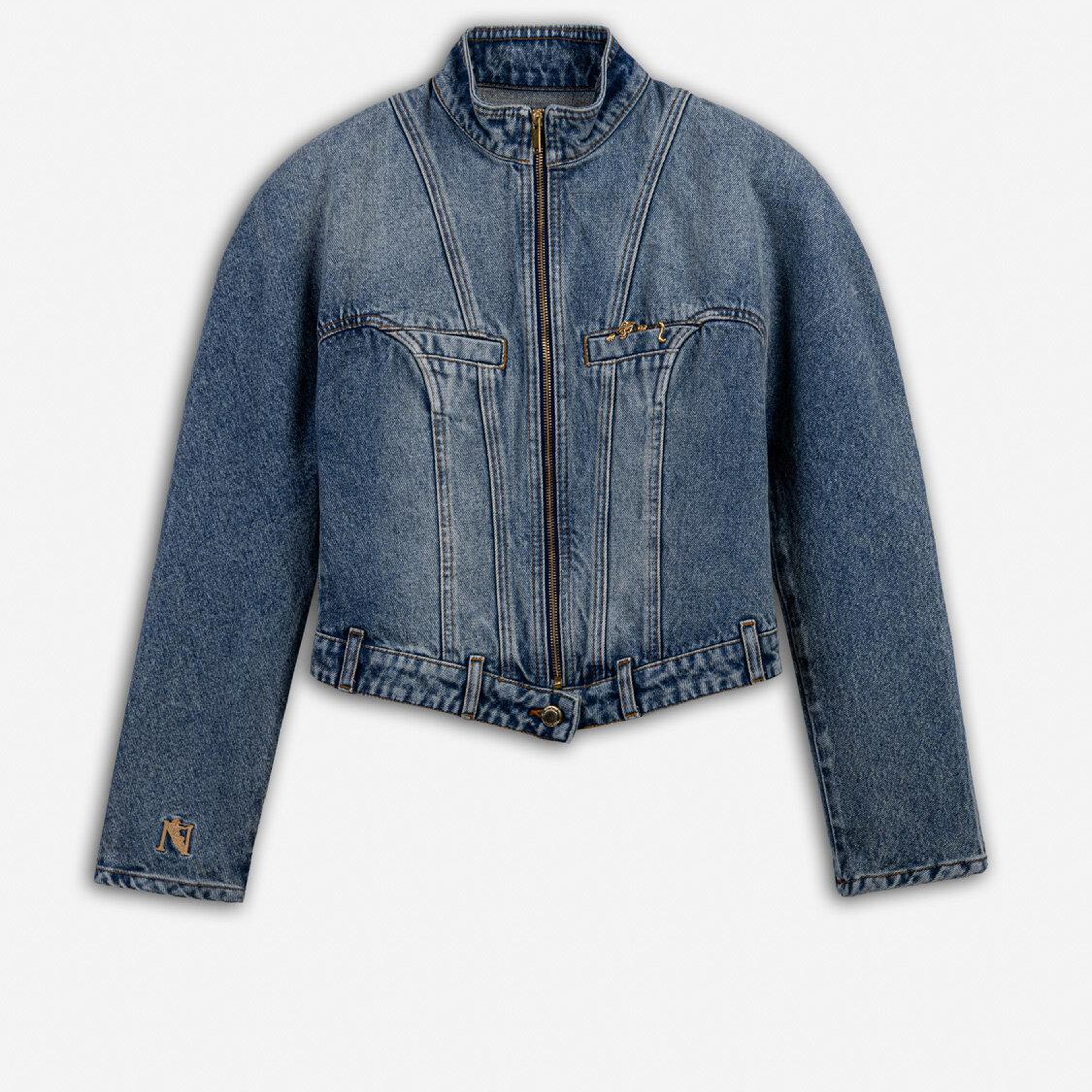 Dik Yaka Denim Ceket