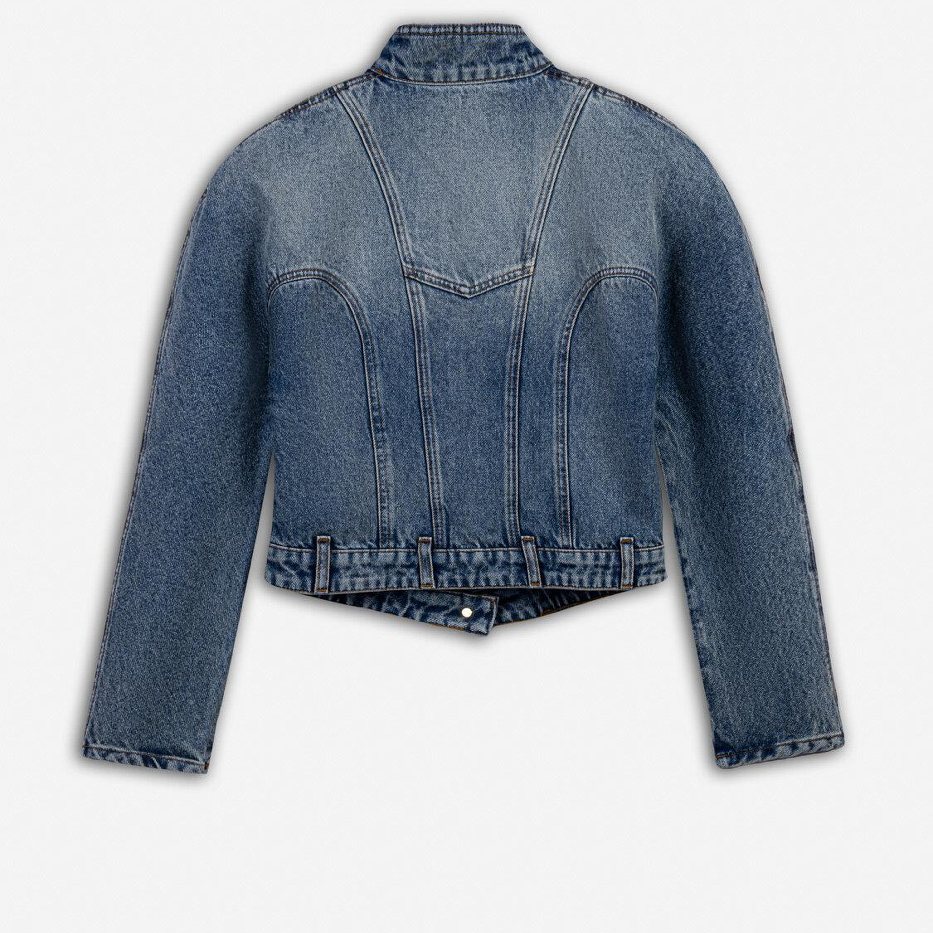 Dik Yaka Denim Ceket