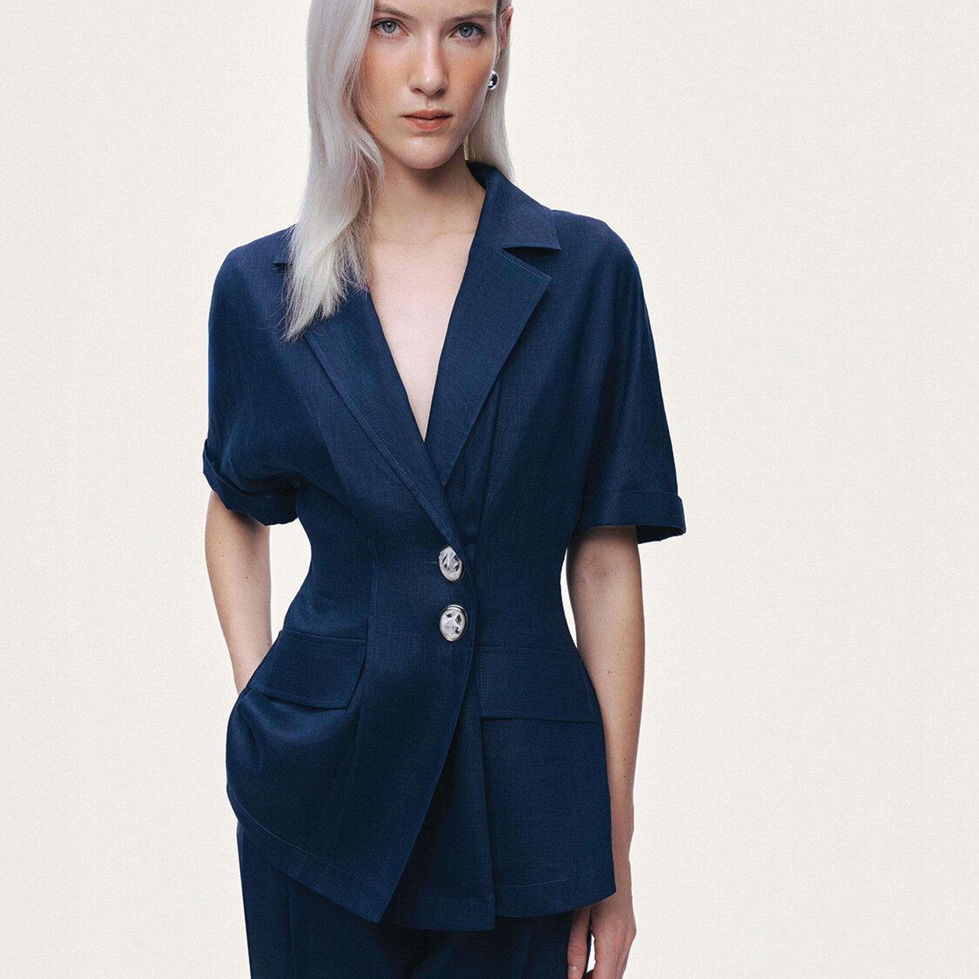 Yarım Kollu Blazer Ceket