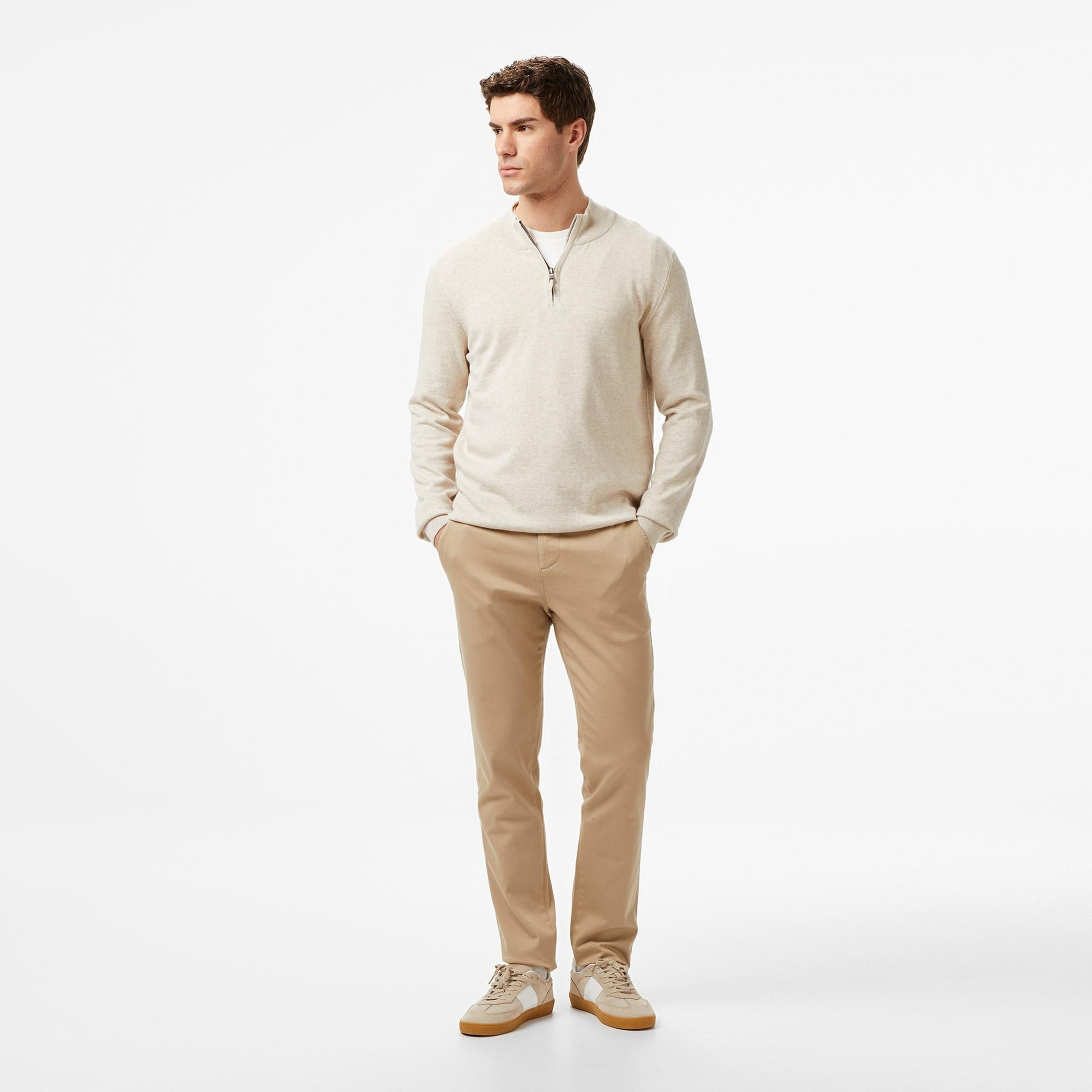 Nautica Erkek Krem Classic Fit Kazak