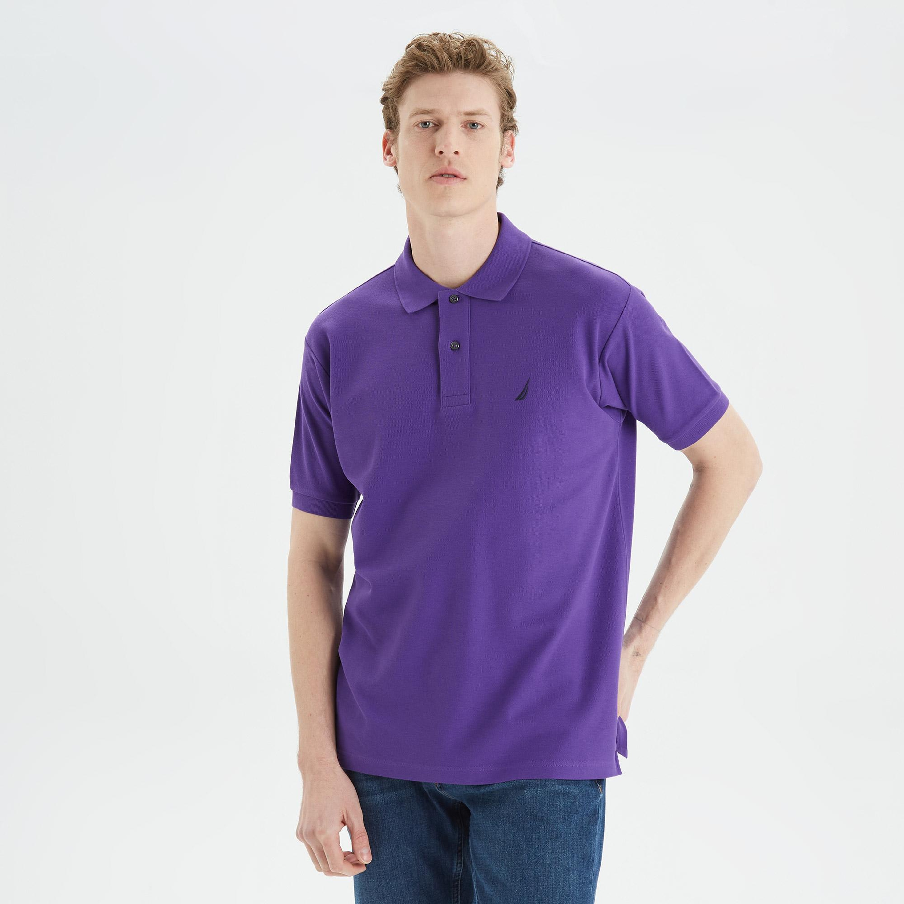 Nautica Erkek Mor Classic Fit Kısa Kollu Polo Yaka T-Shirt