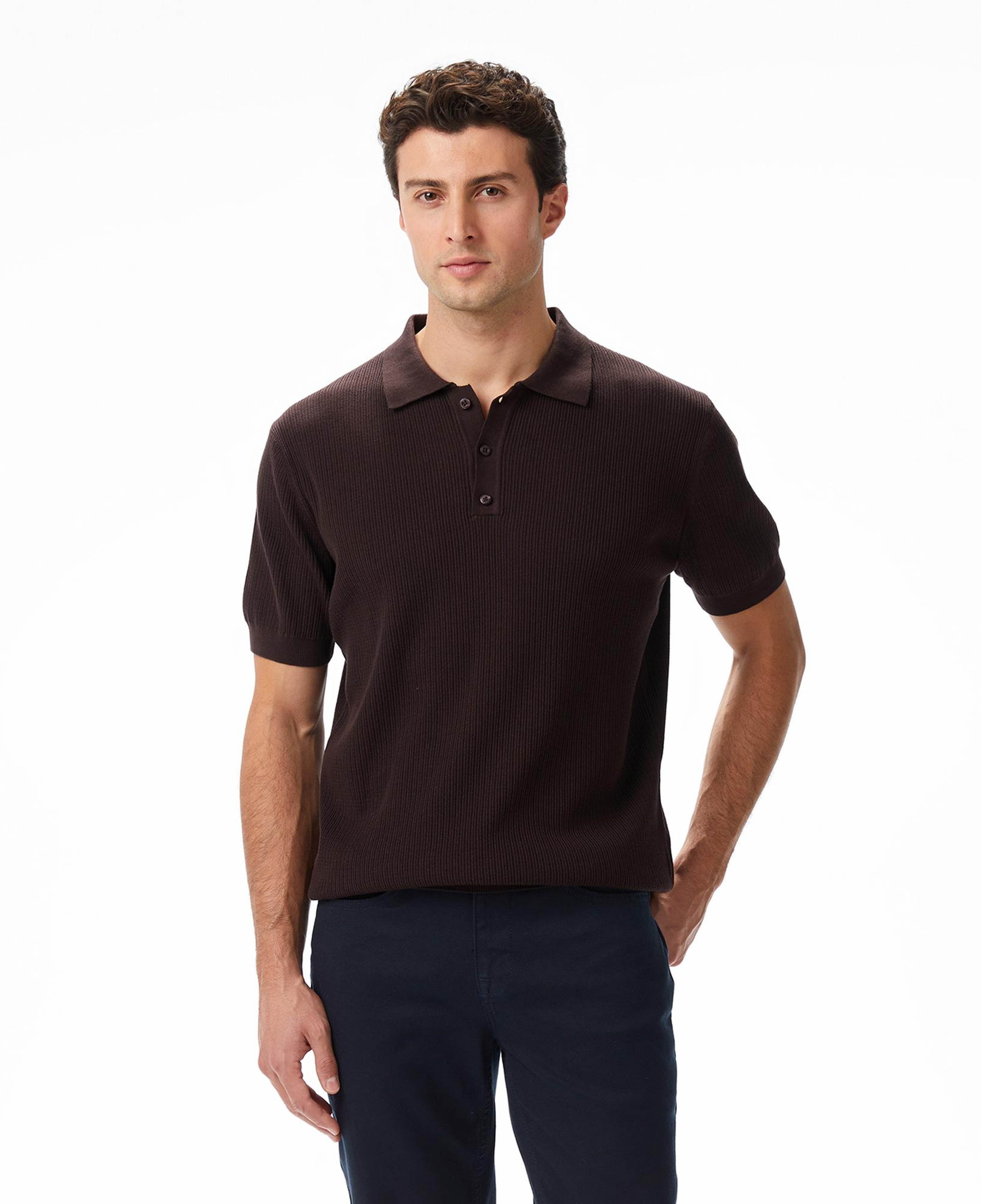 Nautica Erkek Kahverengi Regular Fit Kısa Kollu Triko