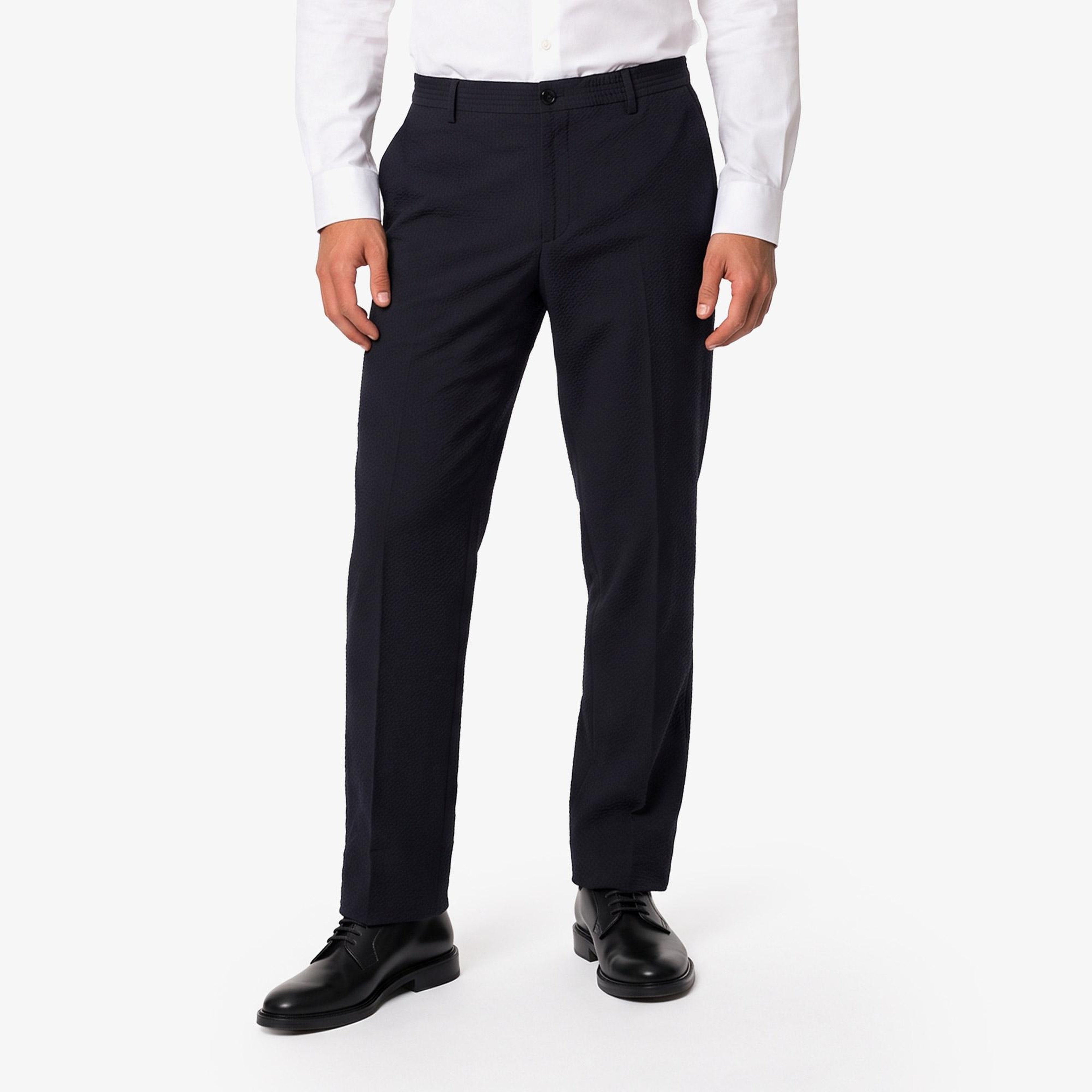 Burberry Erkek Lacivert Keten Pantolon