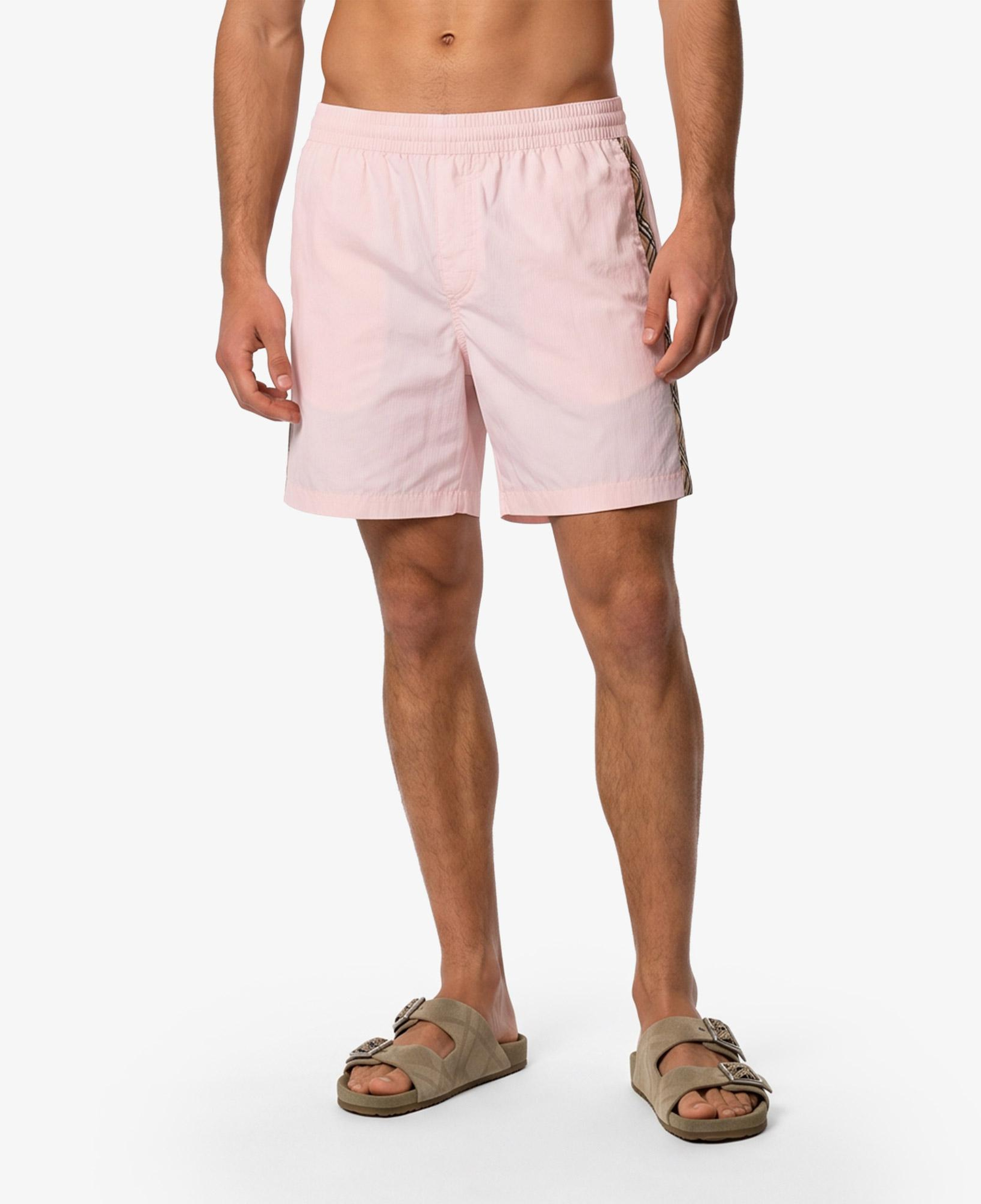 Burberry Check Trim Erkek Pembe Deniz Şortu