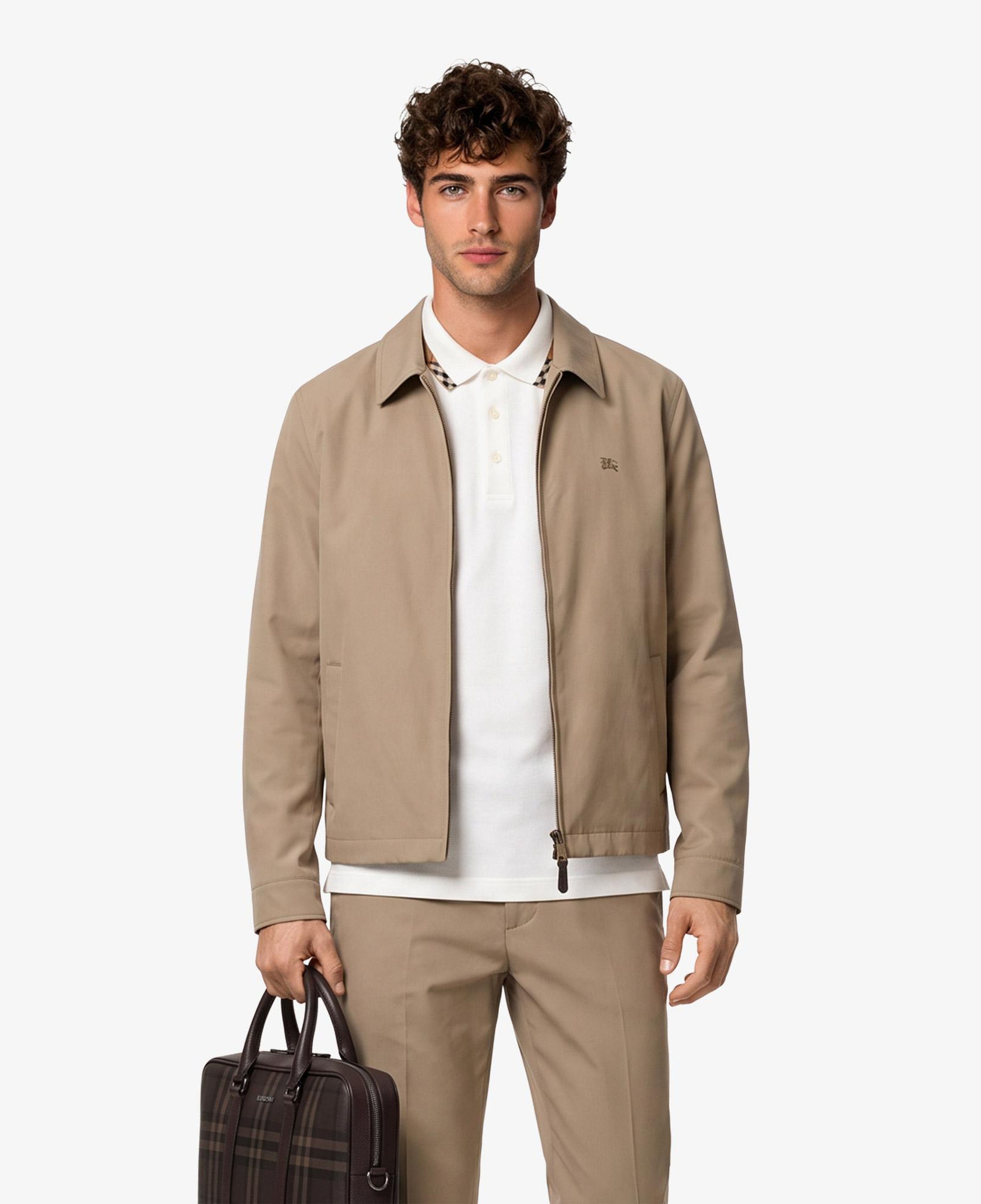 Burberry Check Trim Cotton Erkek Beyaz Polo