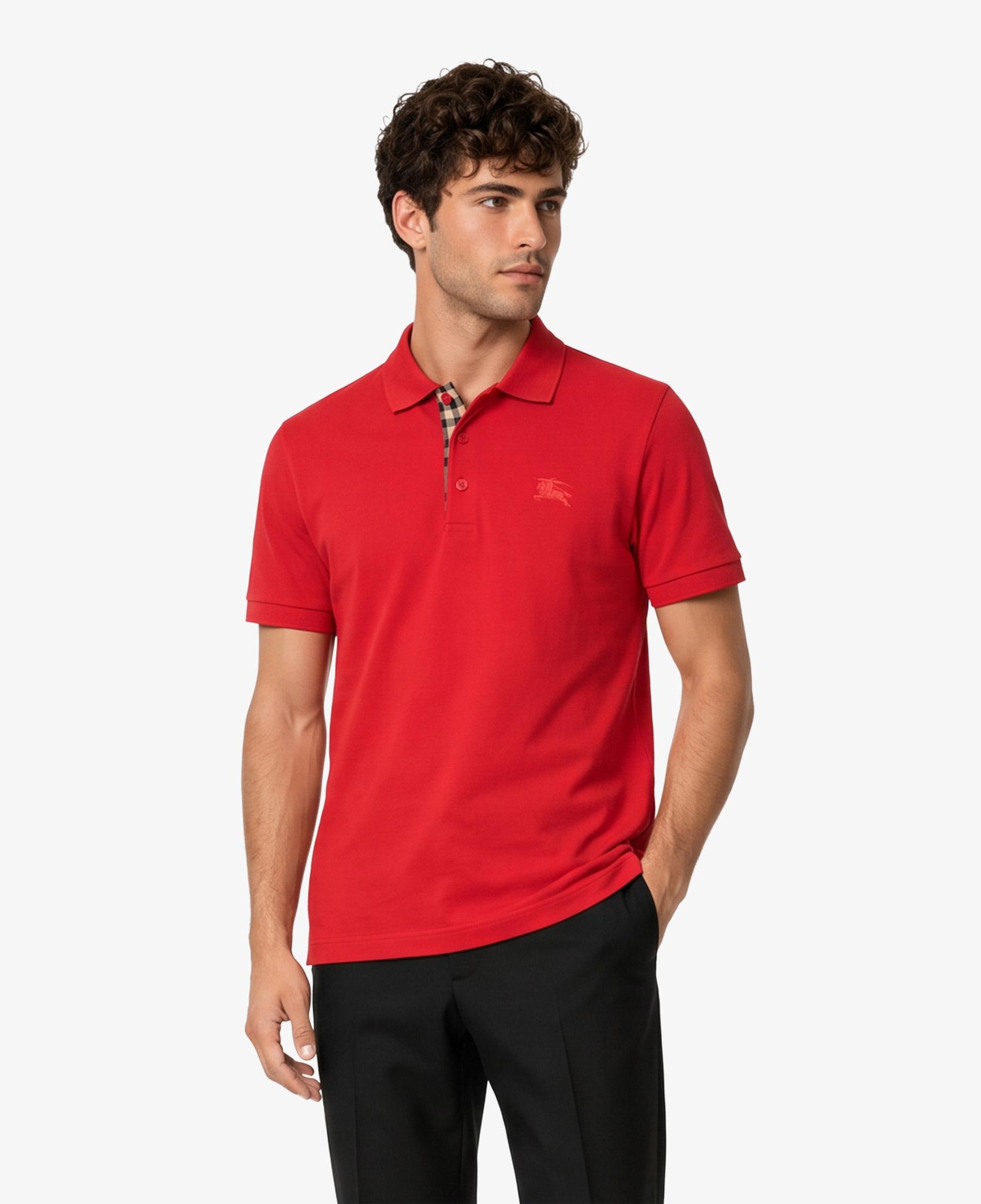 Burberry Cotton Erkek Kırmızı Polo