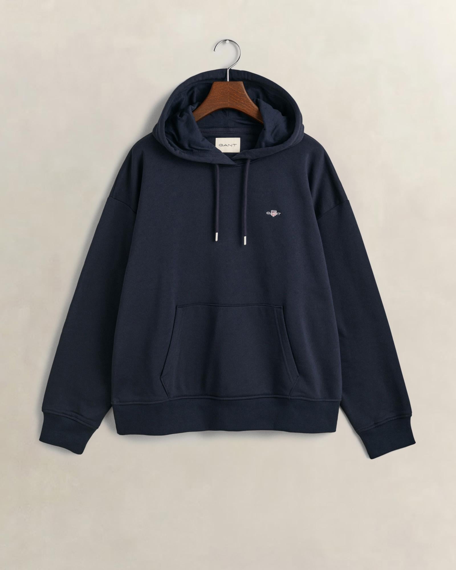 GANT Kadın Lacivert Relaxed Fit Kapüşonlu Sweatshirt
