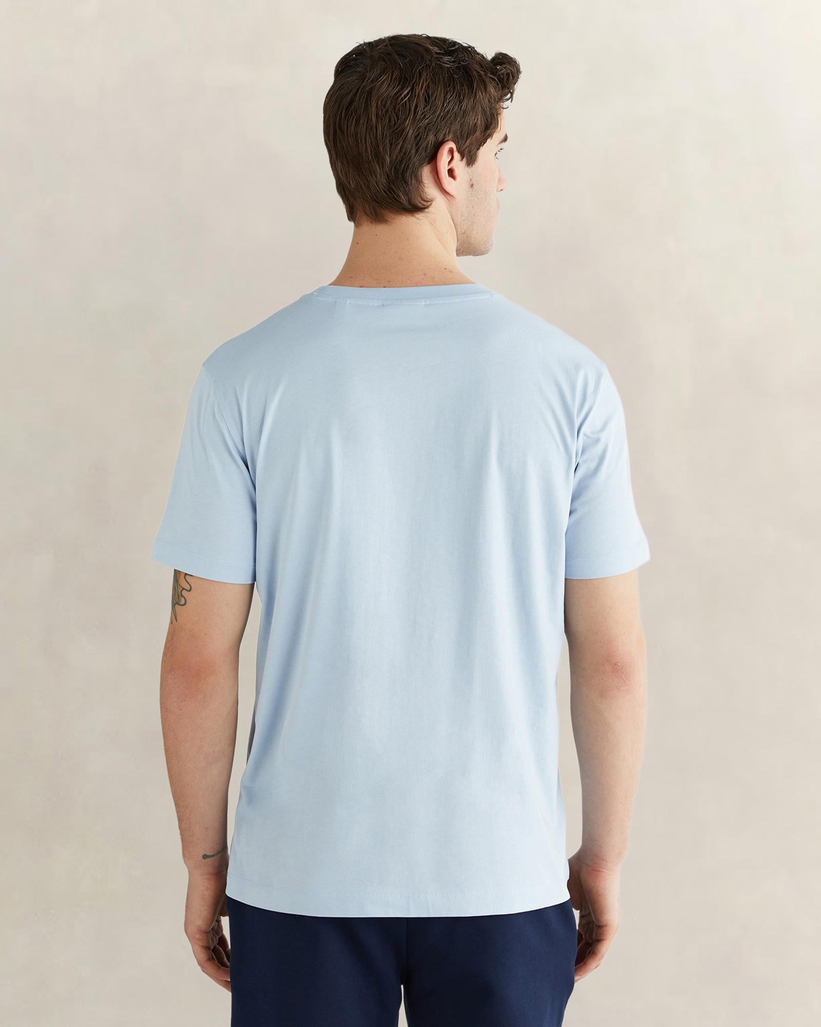 GANT Erkek Mavi Kısa Kollu T-Shirt