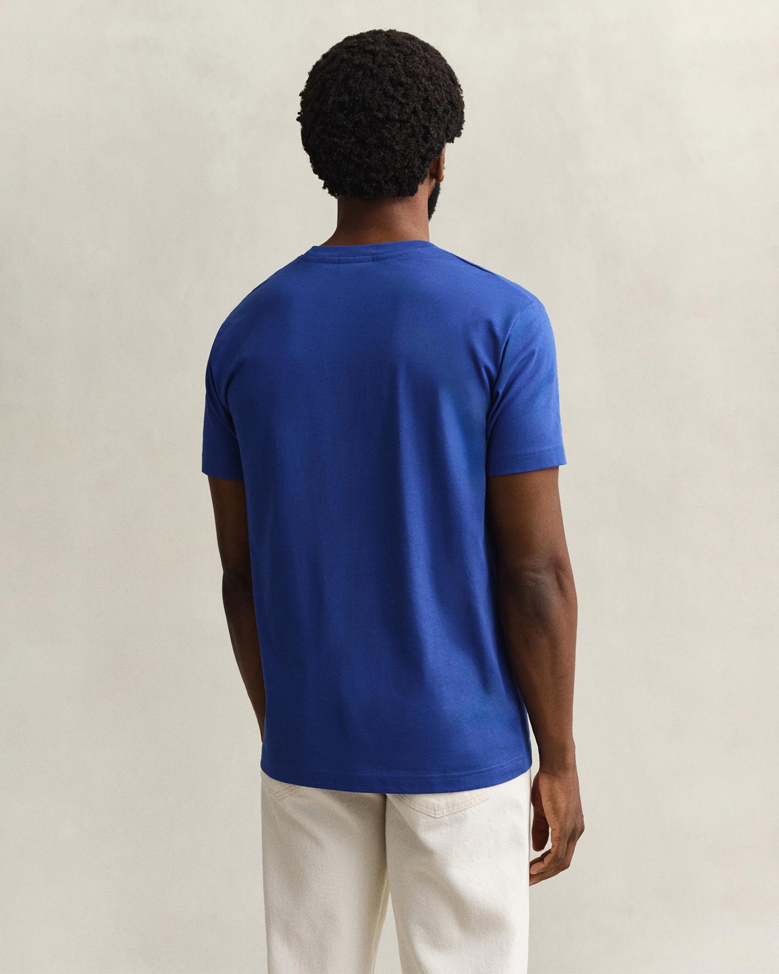 GANT Erkek Mavi Kısa Kollu T-Shirt
