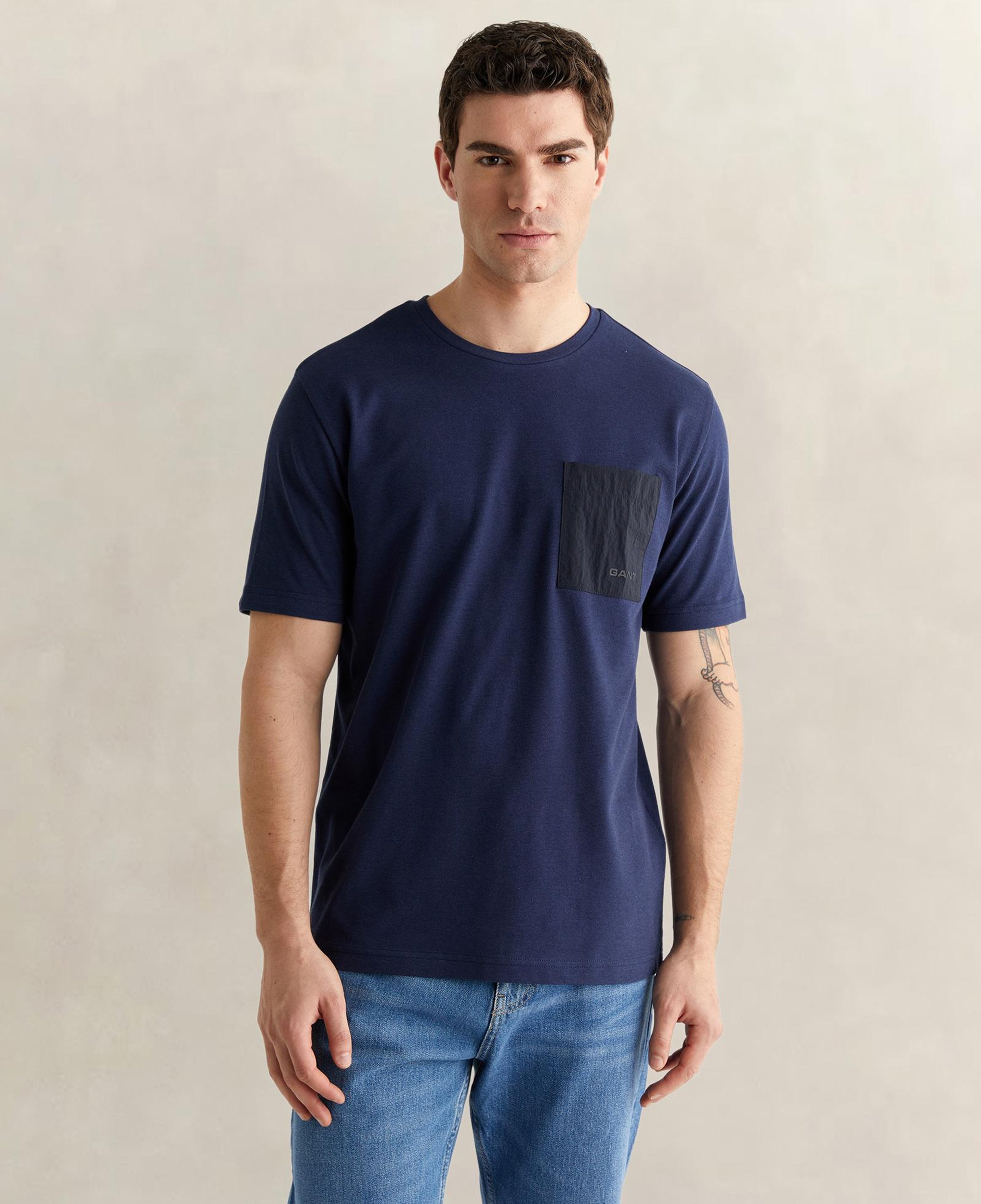 GANT Erkek Lacivert Kısa Kollu T-Shirt