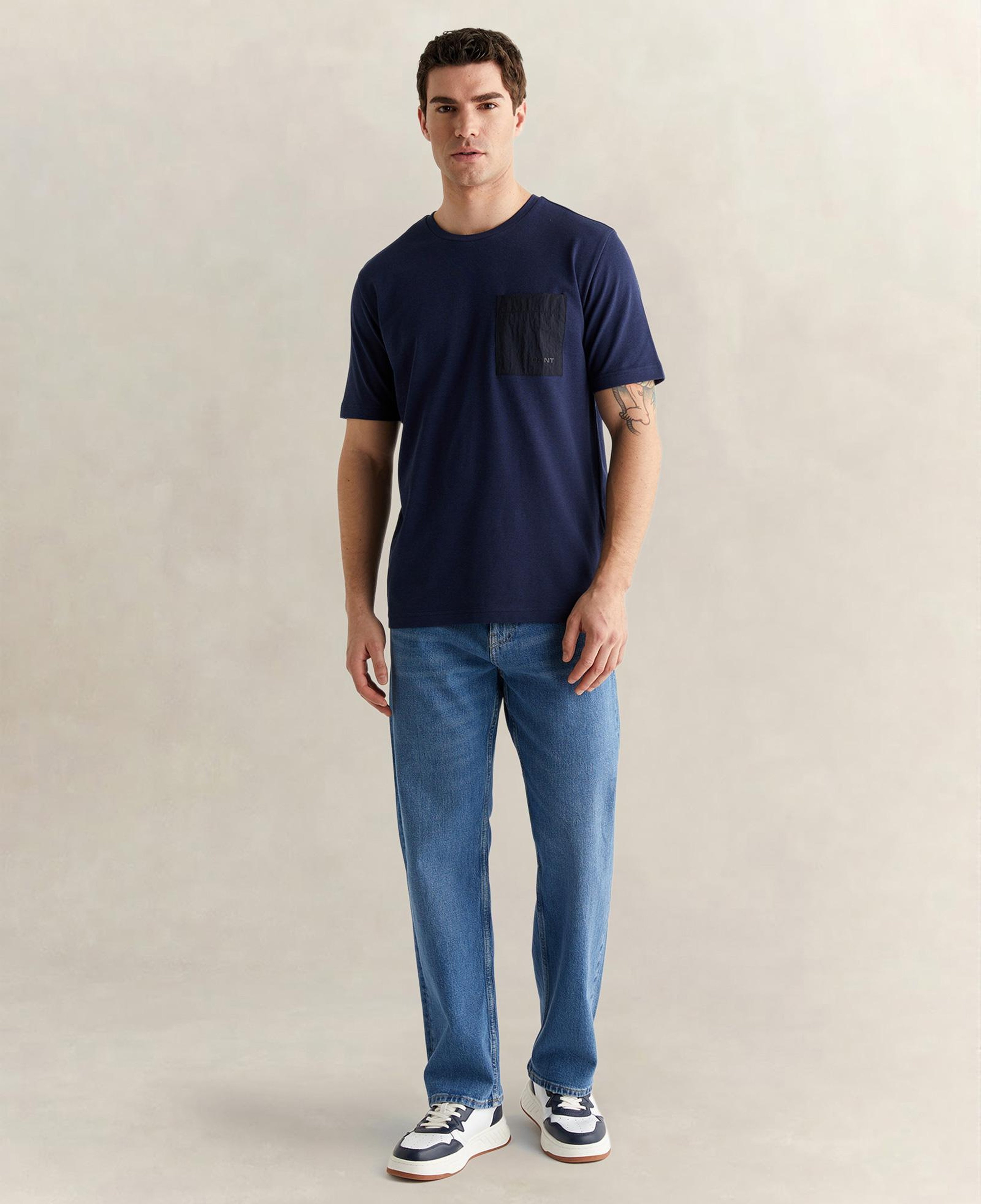 GANT Erkek Lacivert Kısa Kollu T-Shirt