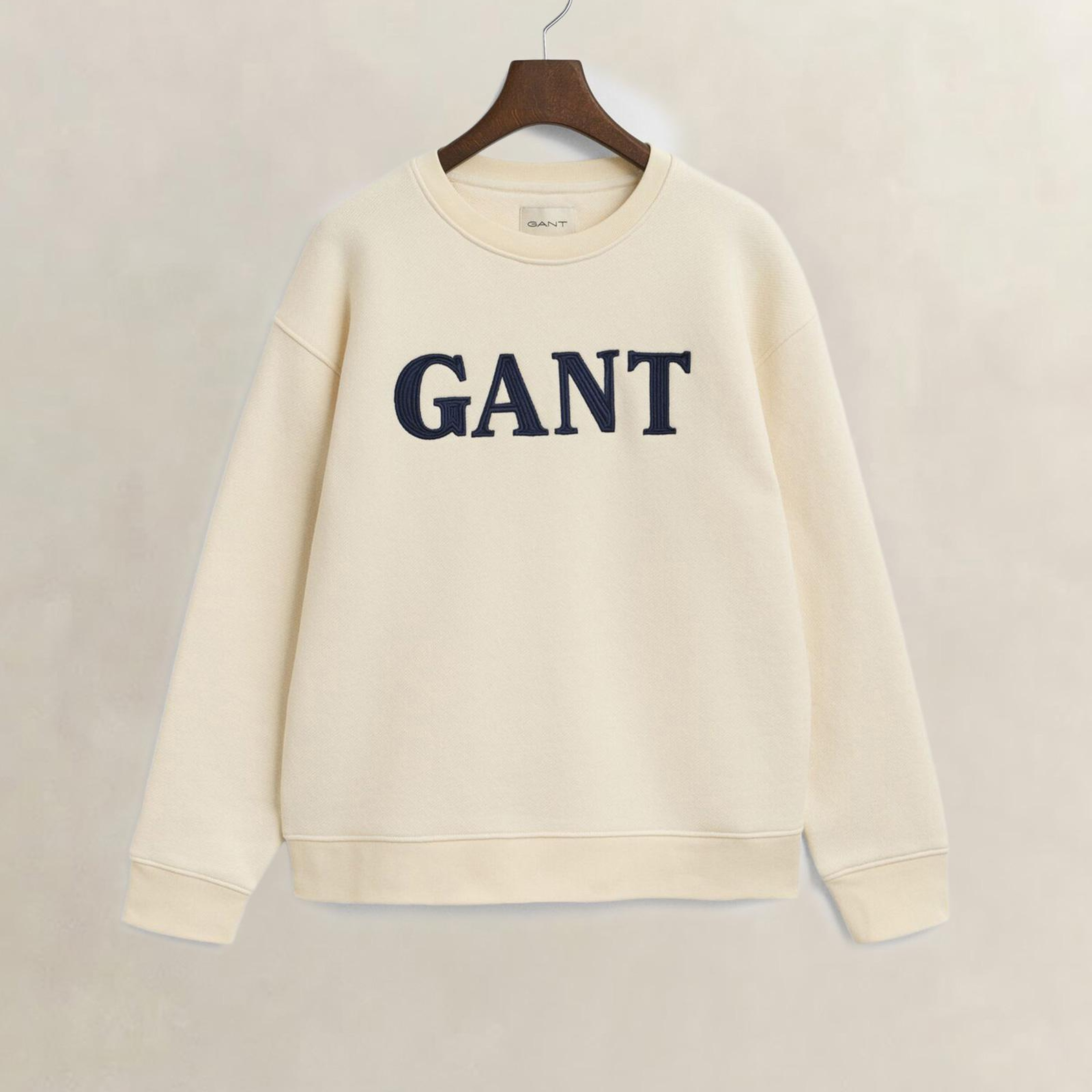 GANT Kadın Krem Relaxed Fit Bisiklet Yaka Sweatshirt