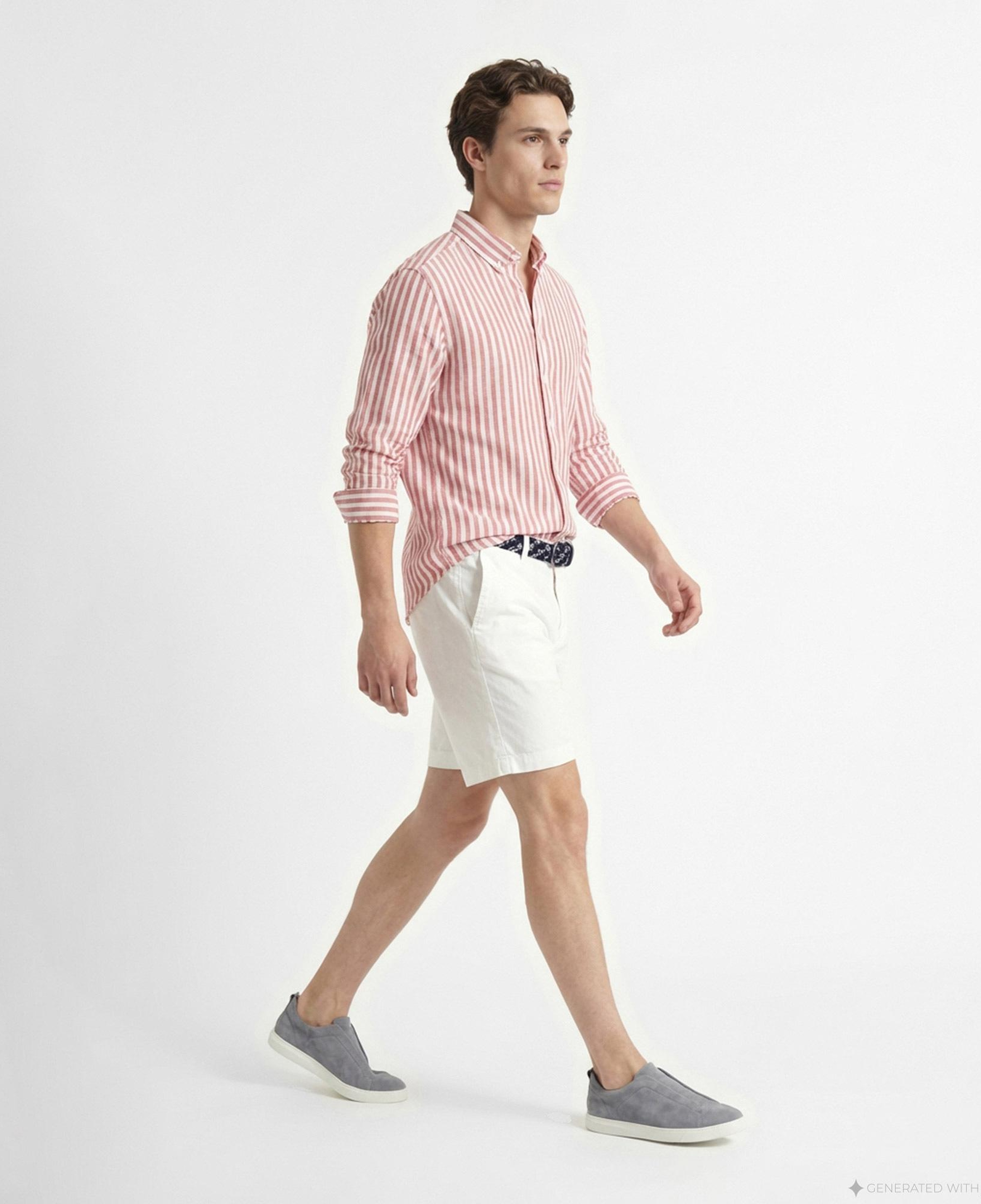 Nautica Erkek Kırmızı Regular Fit Çizgili Gömlek