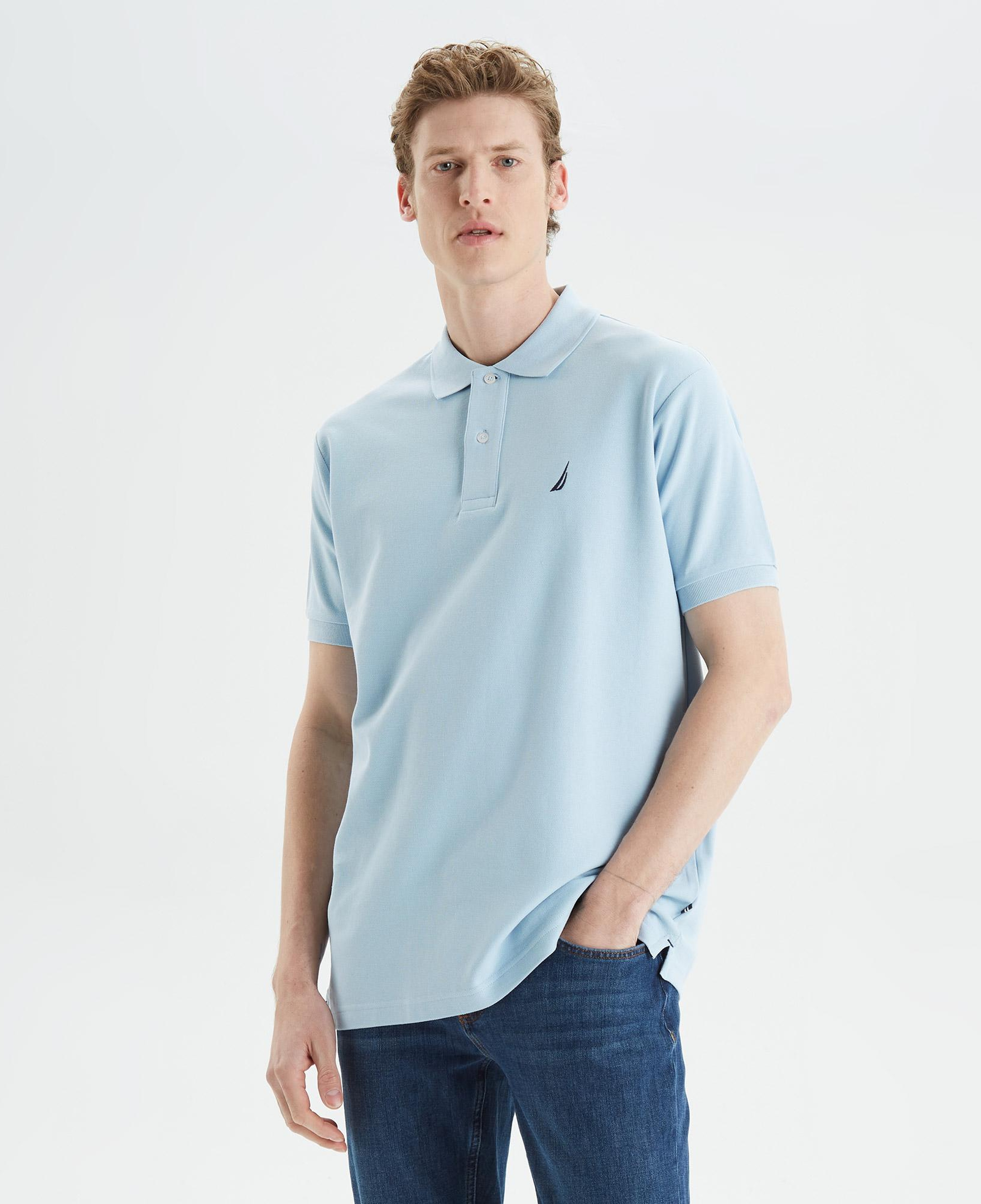 Nautica Erkek Mavi Classic Fit Kısa Kollu Polo Yaka T-Shirt