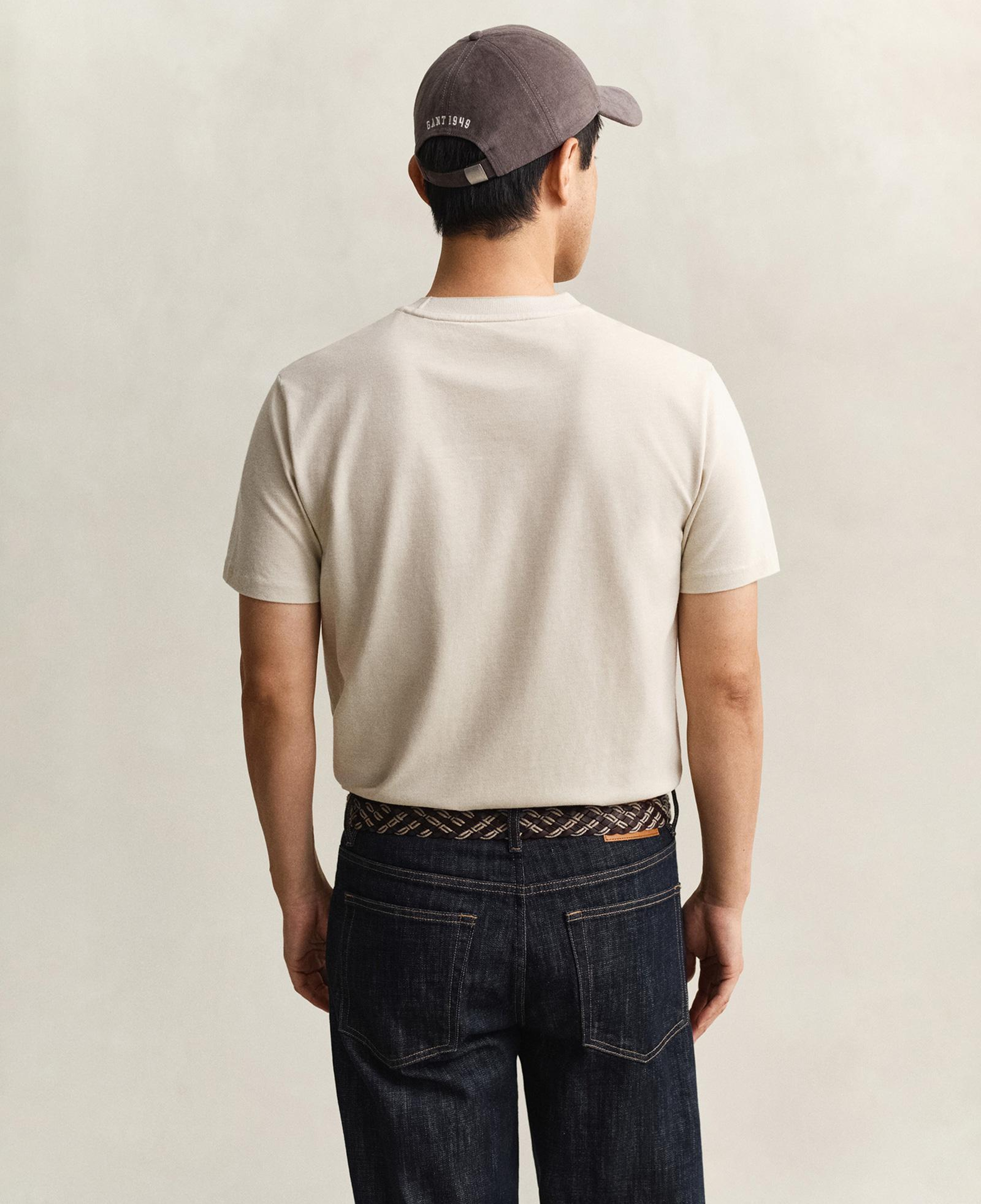 GANT Erkek Bej Bisiklet Yaka Regular Fit T-Shirt