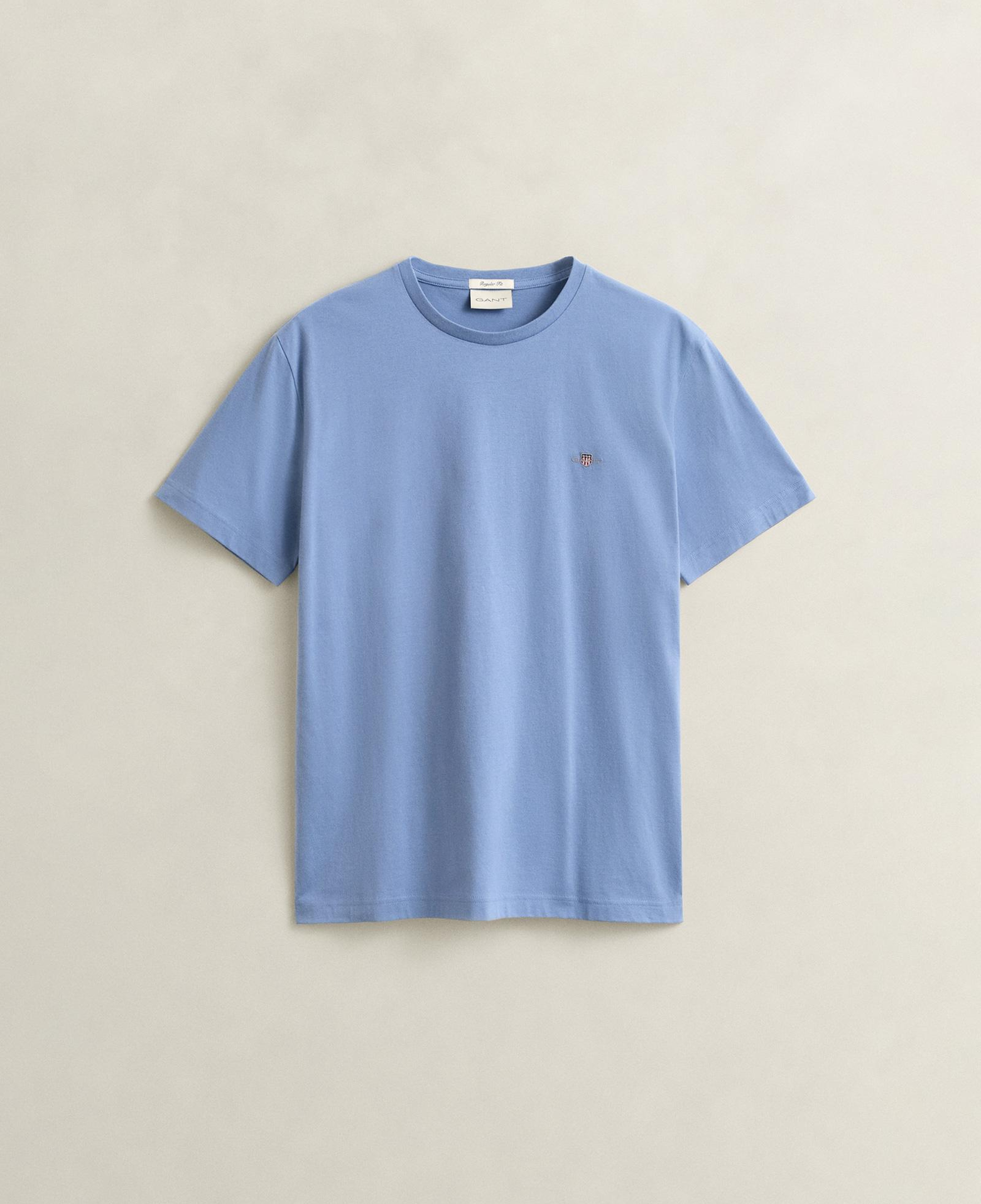 GANT Erkek Mavi Bisiklet Yaka Regular Fit Logolu T-Shirt
