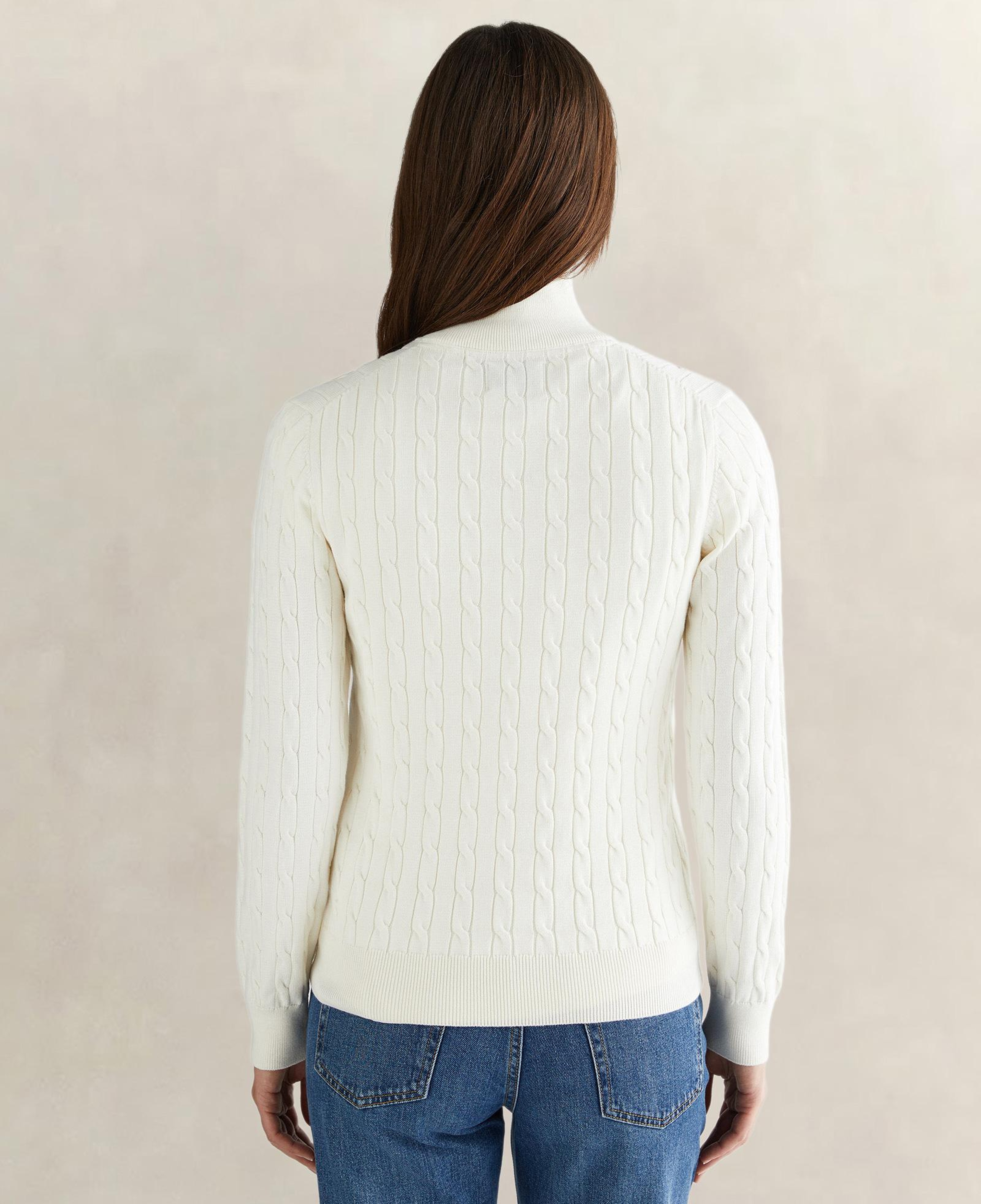 GANT Kadın Beyaz Regular Fit Yarım Fermuarlı Triko
