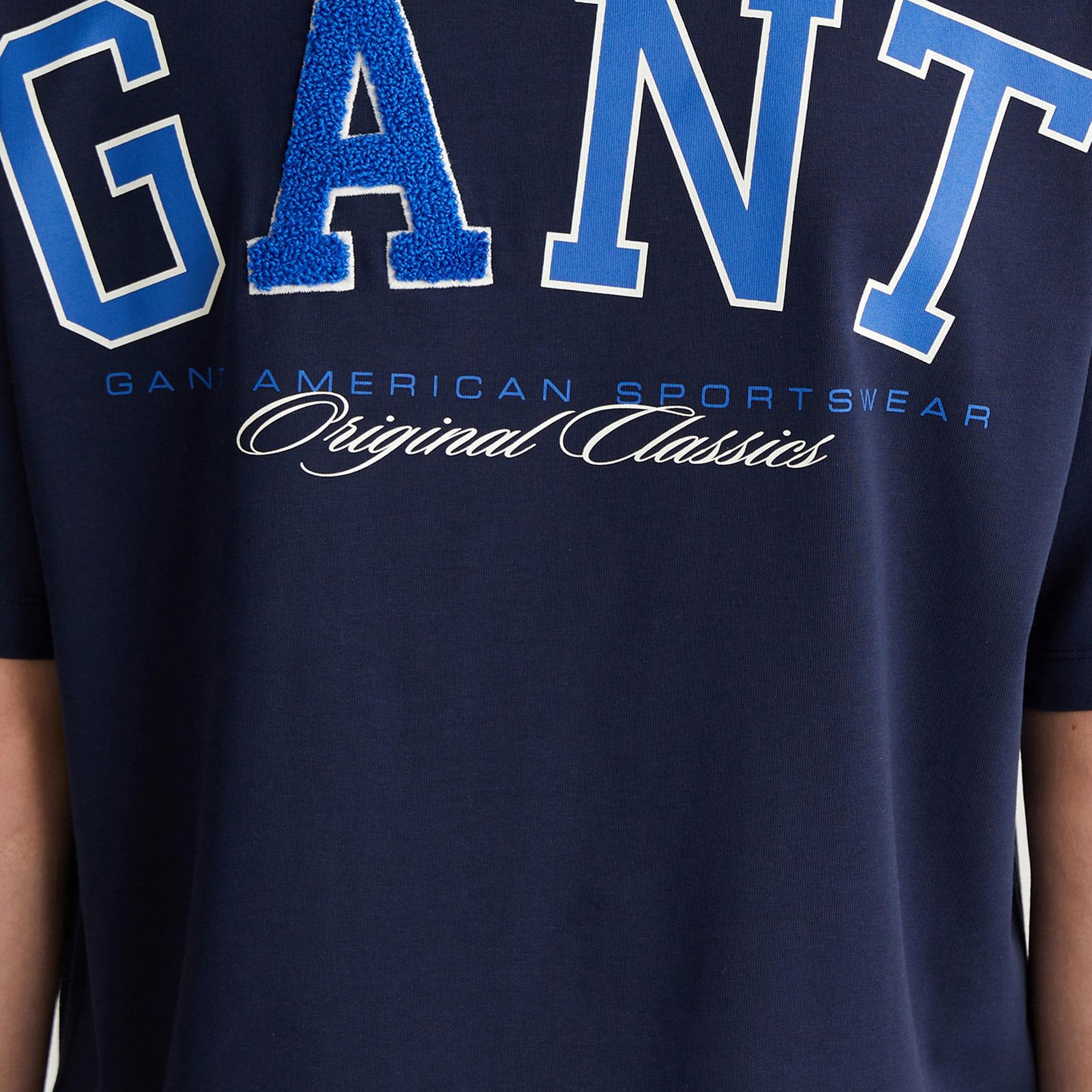 GANT Erkek Lacivert Kısa Kollu T-Shirt