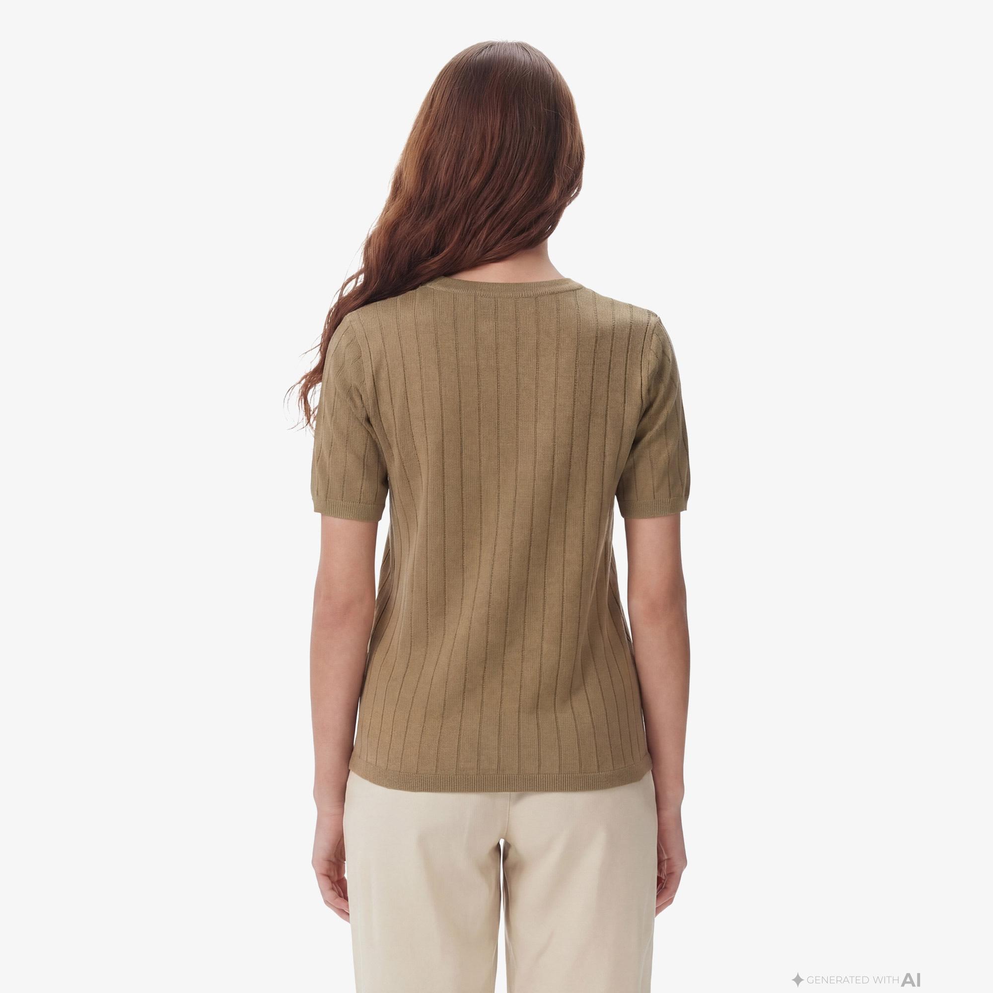Nautica Kadın Yeşil Slim Fit Triko