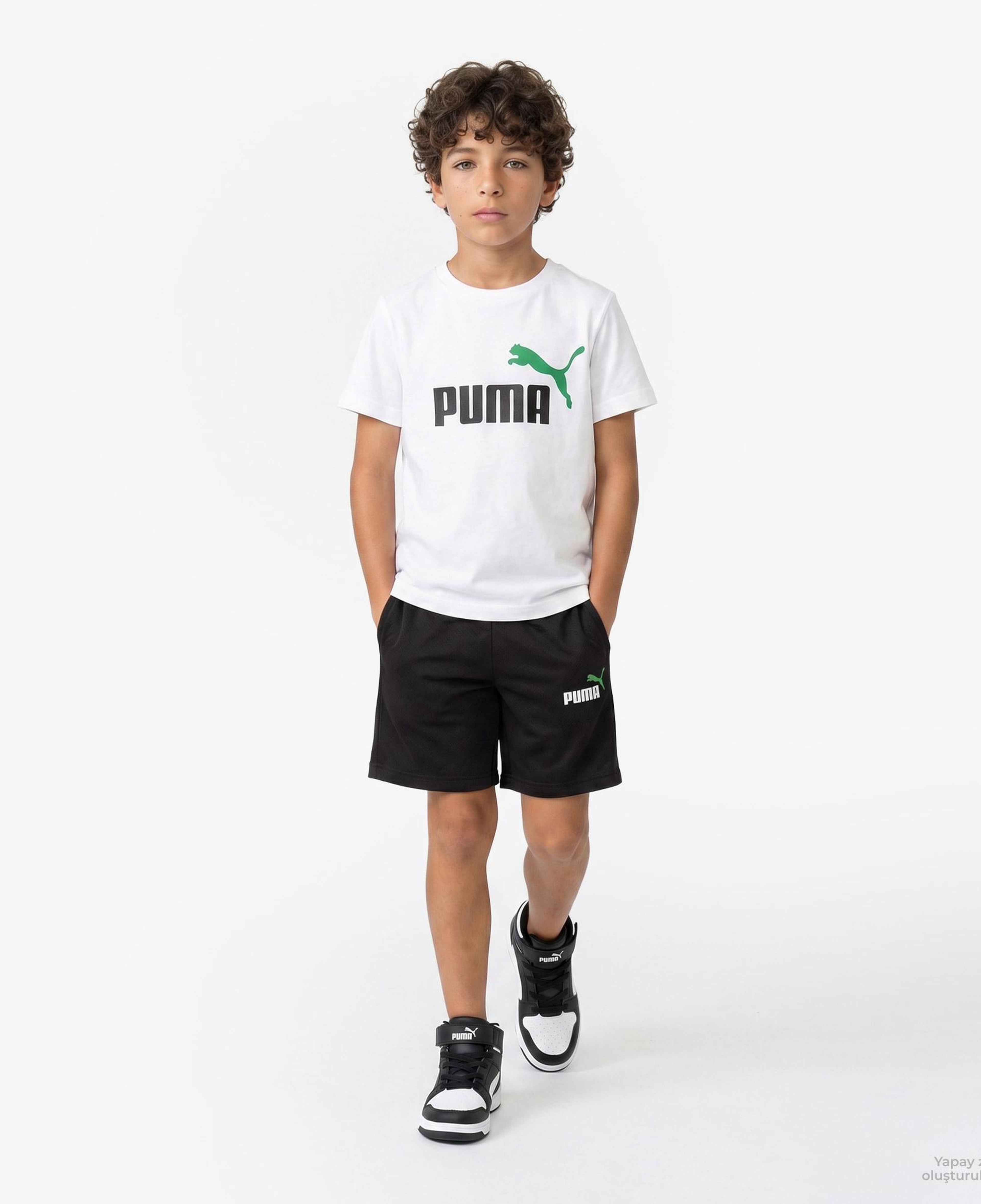 Puma Essentials Çocuk Siyah Şort Takımı