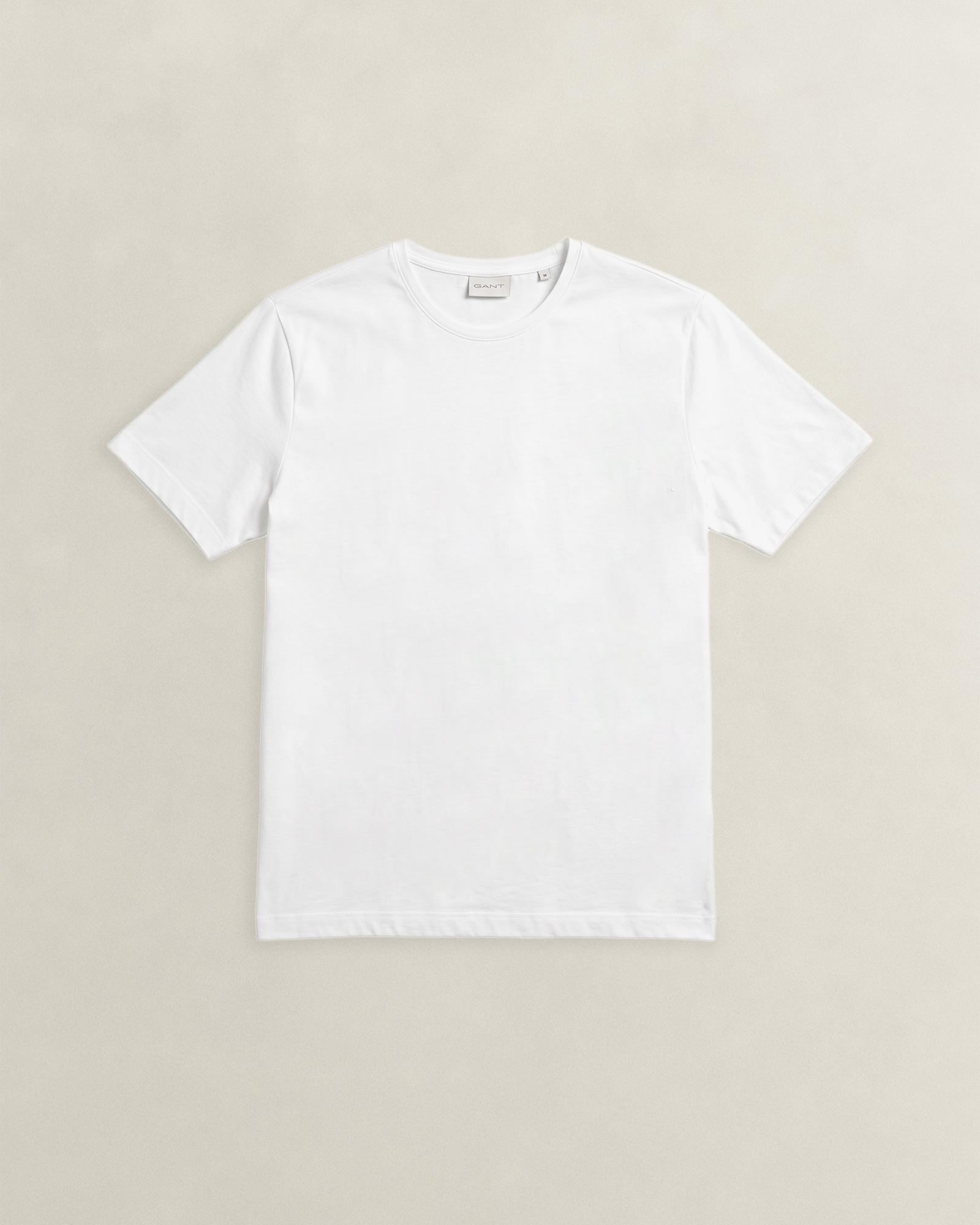 GANT Erkek Beyaz Kısa Kollu T-Shirt