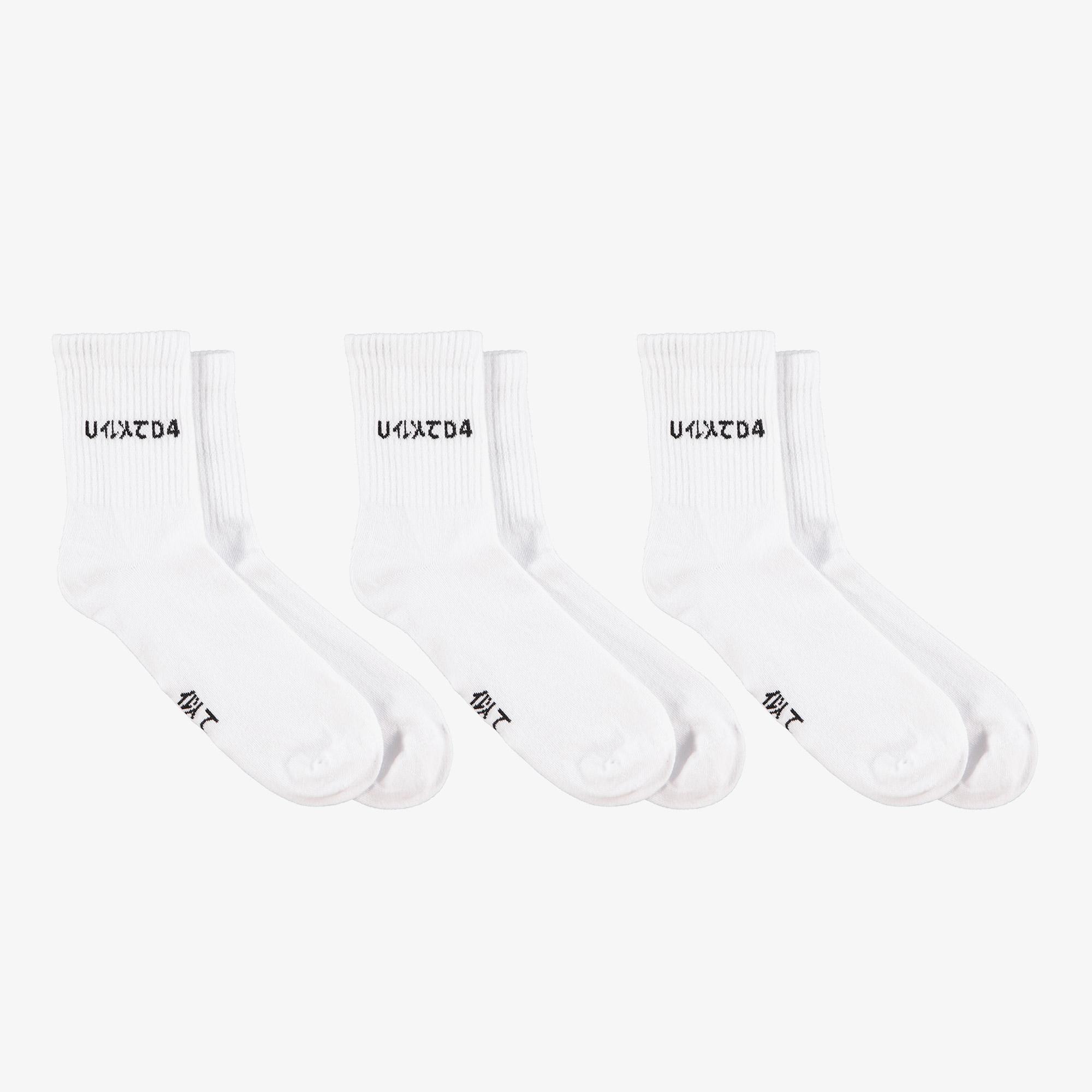 United4 Unisex Beyaz 3'lü Çorap