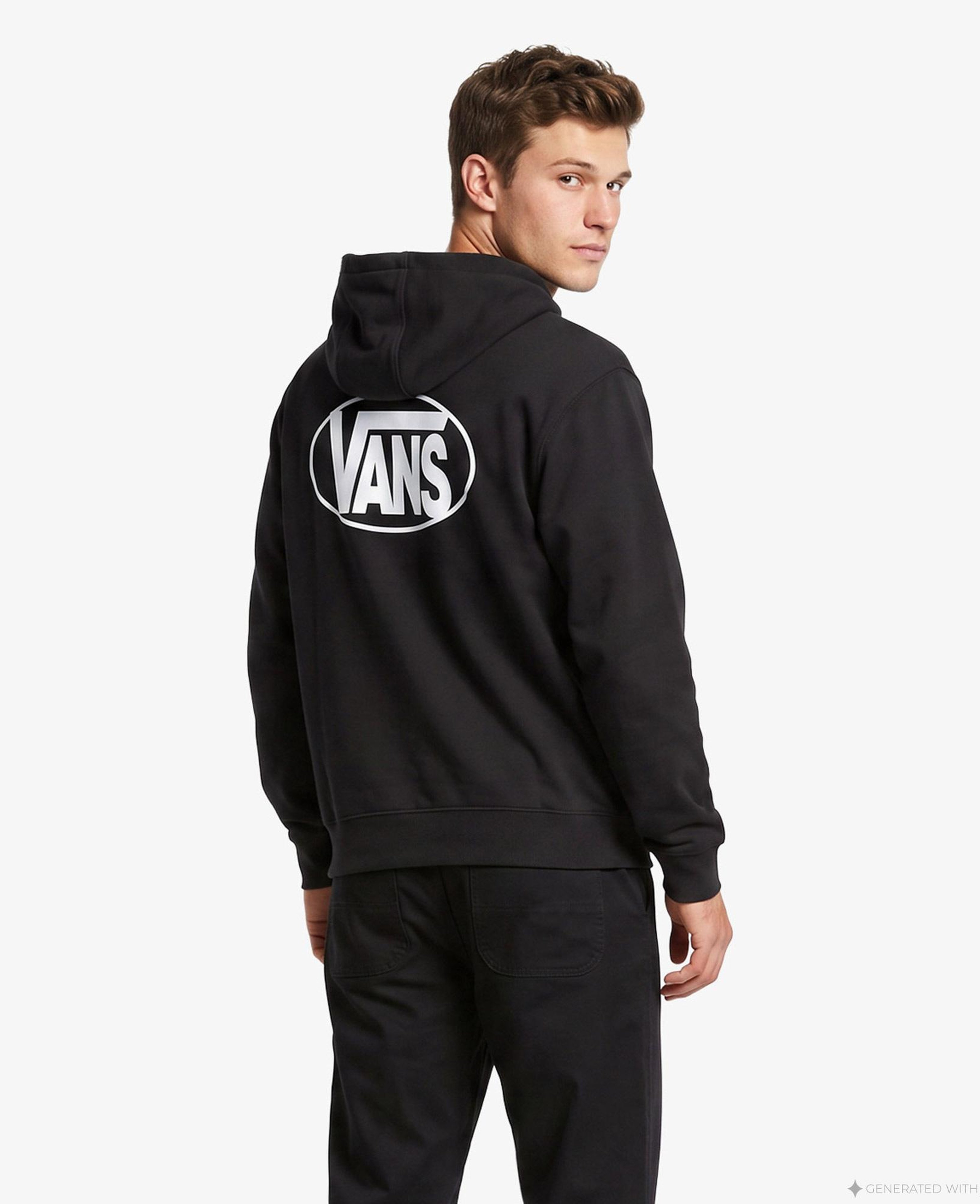 Vans Oval Logo Erkek Siyah Sweatshirt
