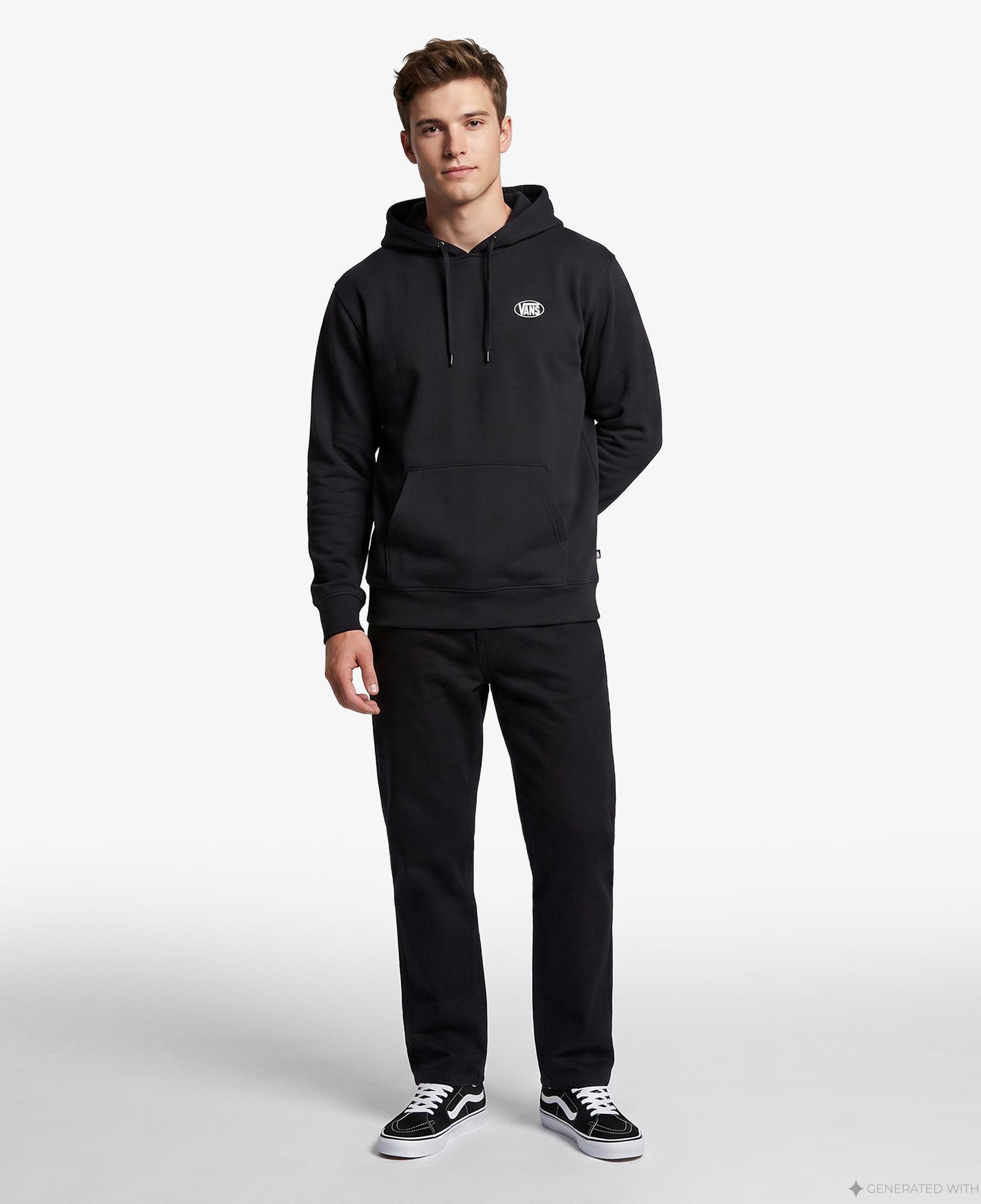 Vans Oval Logo Erkek Siyah Sweatshirt