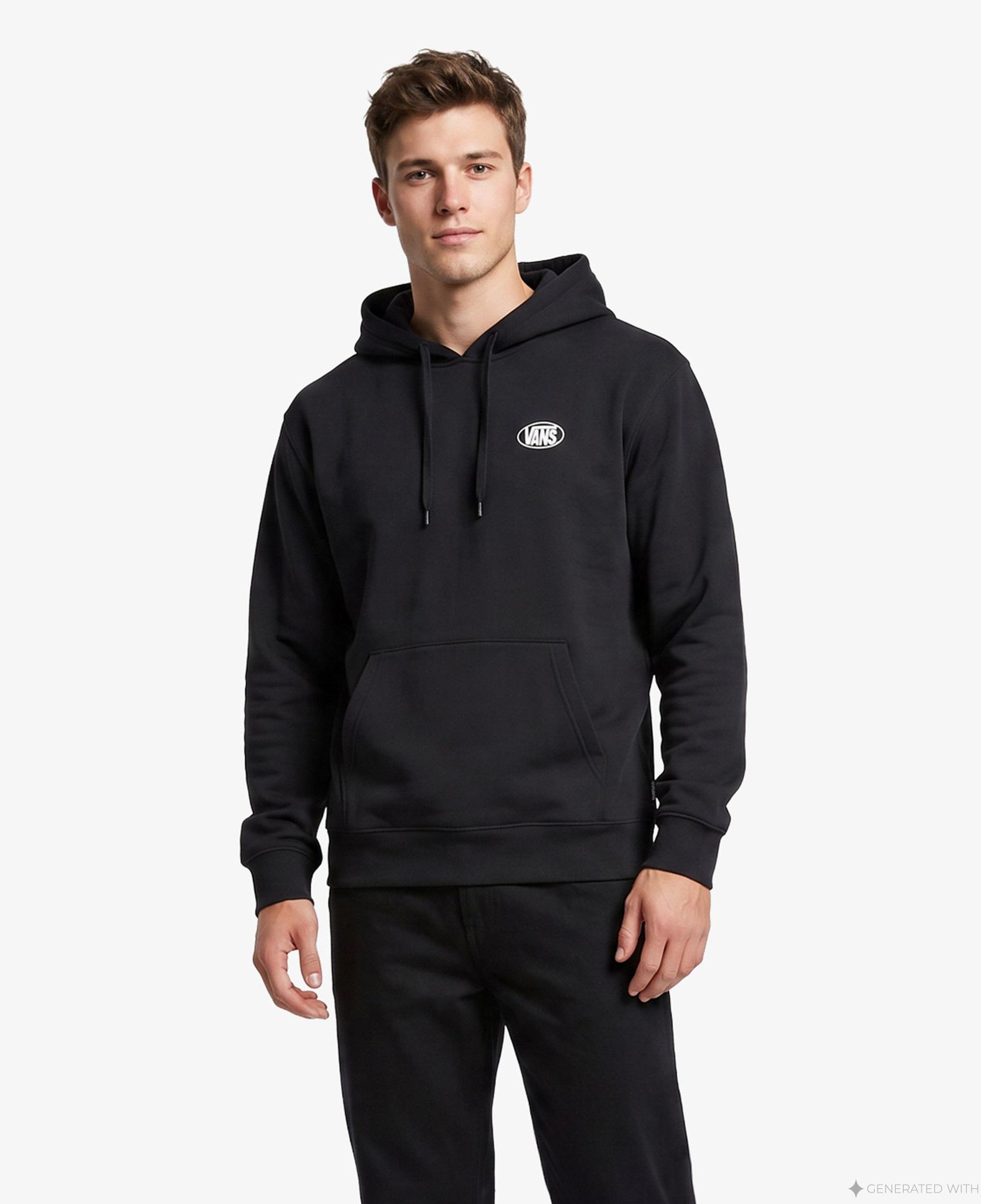 Vans Oval Logo Erkek Siyah Sweatshirt