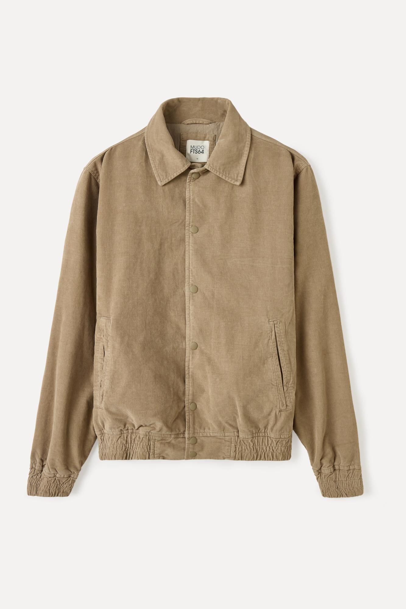 Erkek Vizon Rengi Regular Fit Kadife Dokulu Bomber Ceket