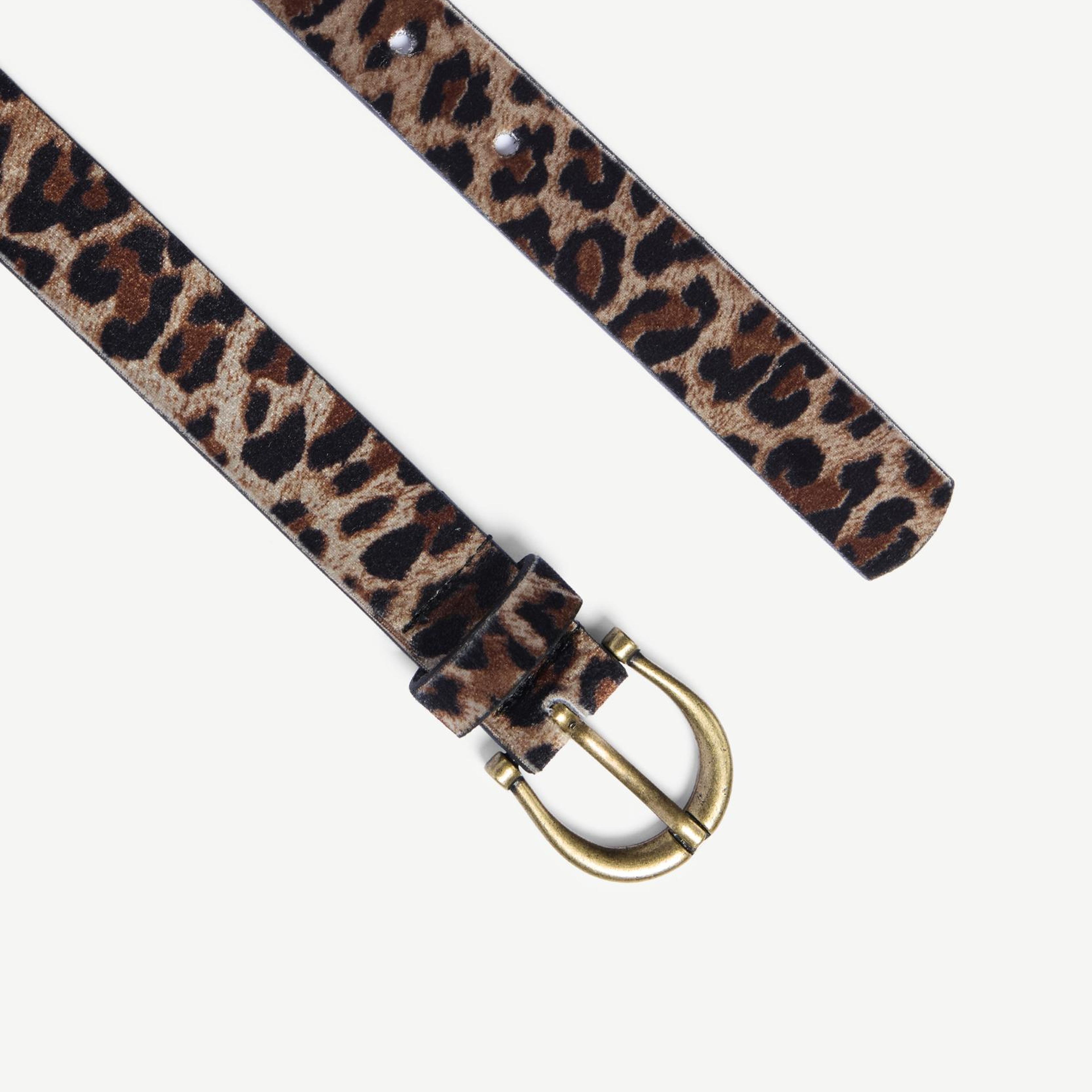 YARGICI Leopar Baskılı Kadife Pantolon Kemeri