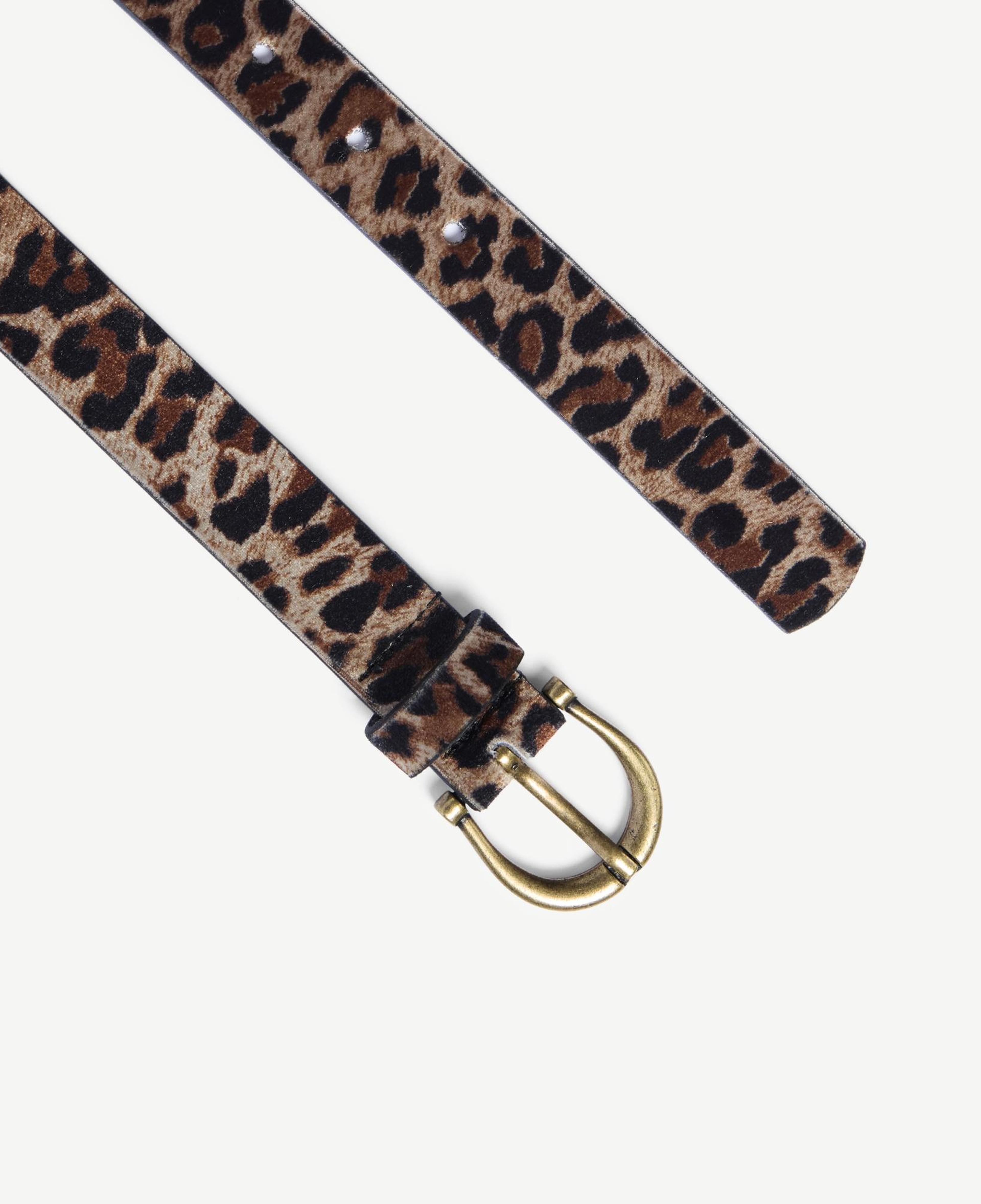 YARGICI Leopar Baskılı Kadife Pantolon Kemeri