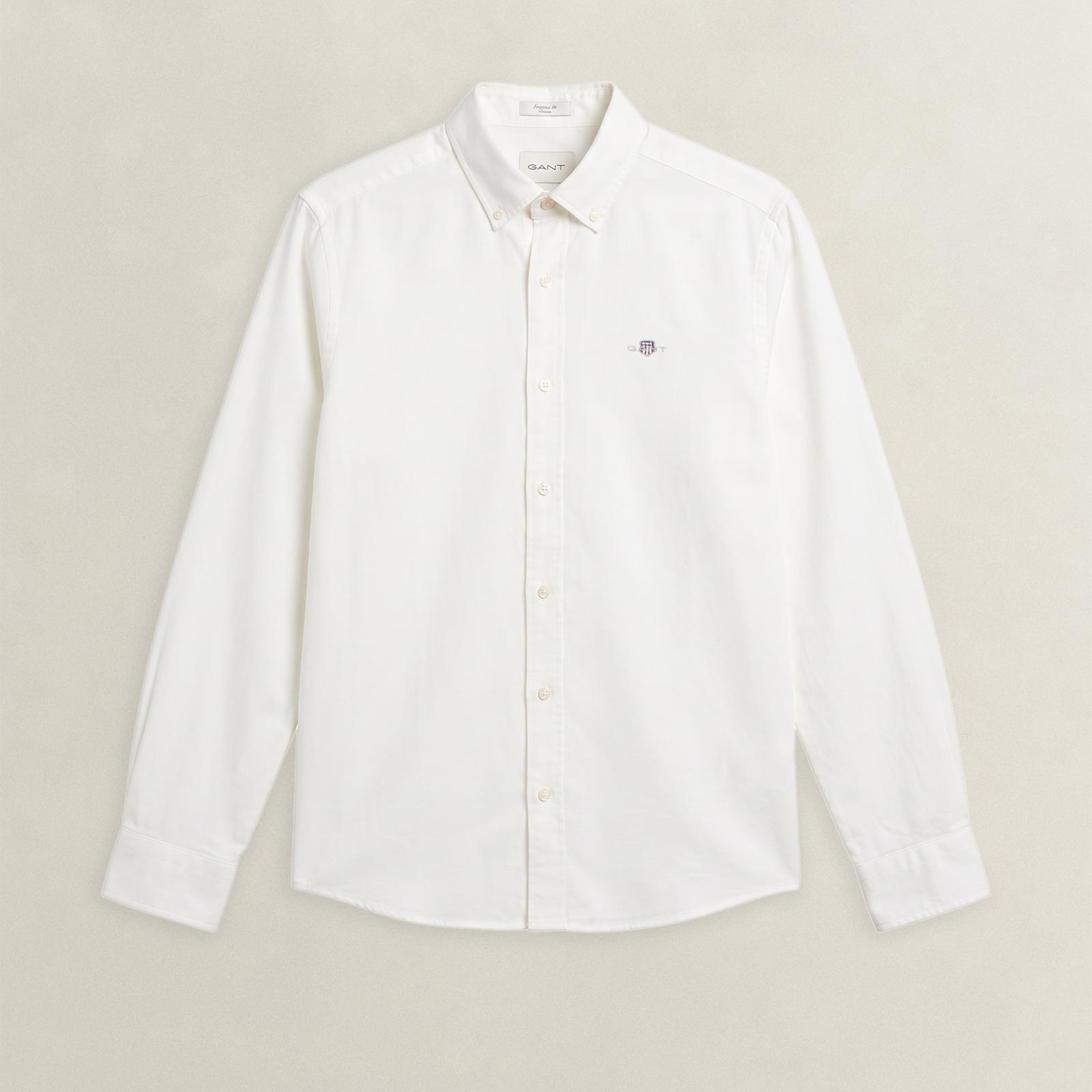 GANT Erkek Krem Regular Fit Gömlek