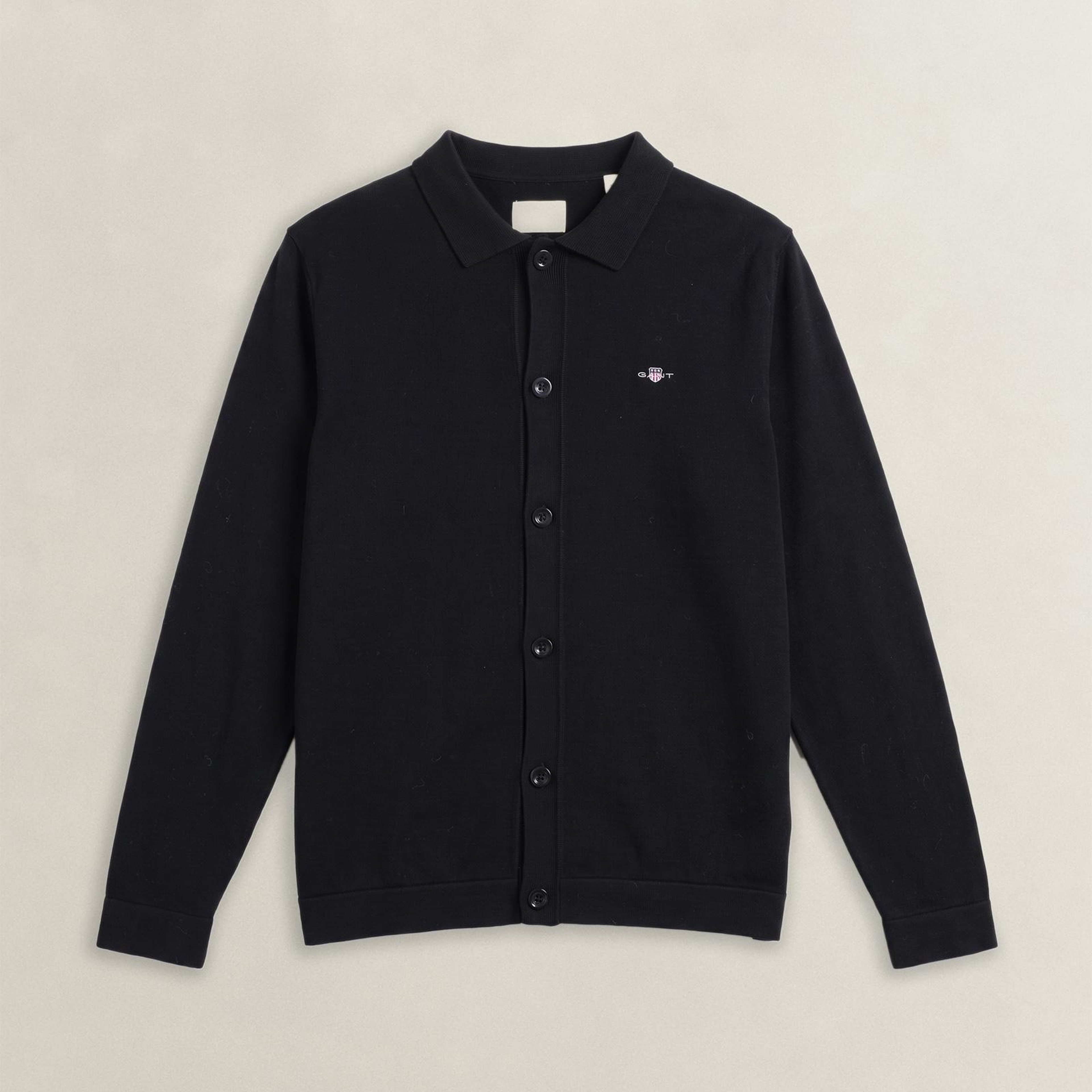GANT Erkek Siyah Regular Fit %100 Pamuk Kazak