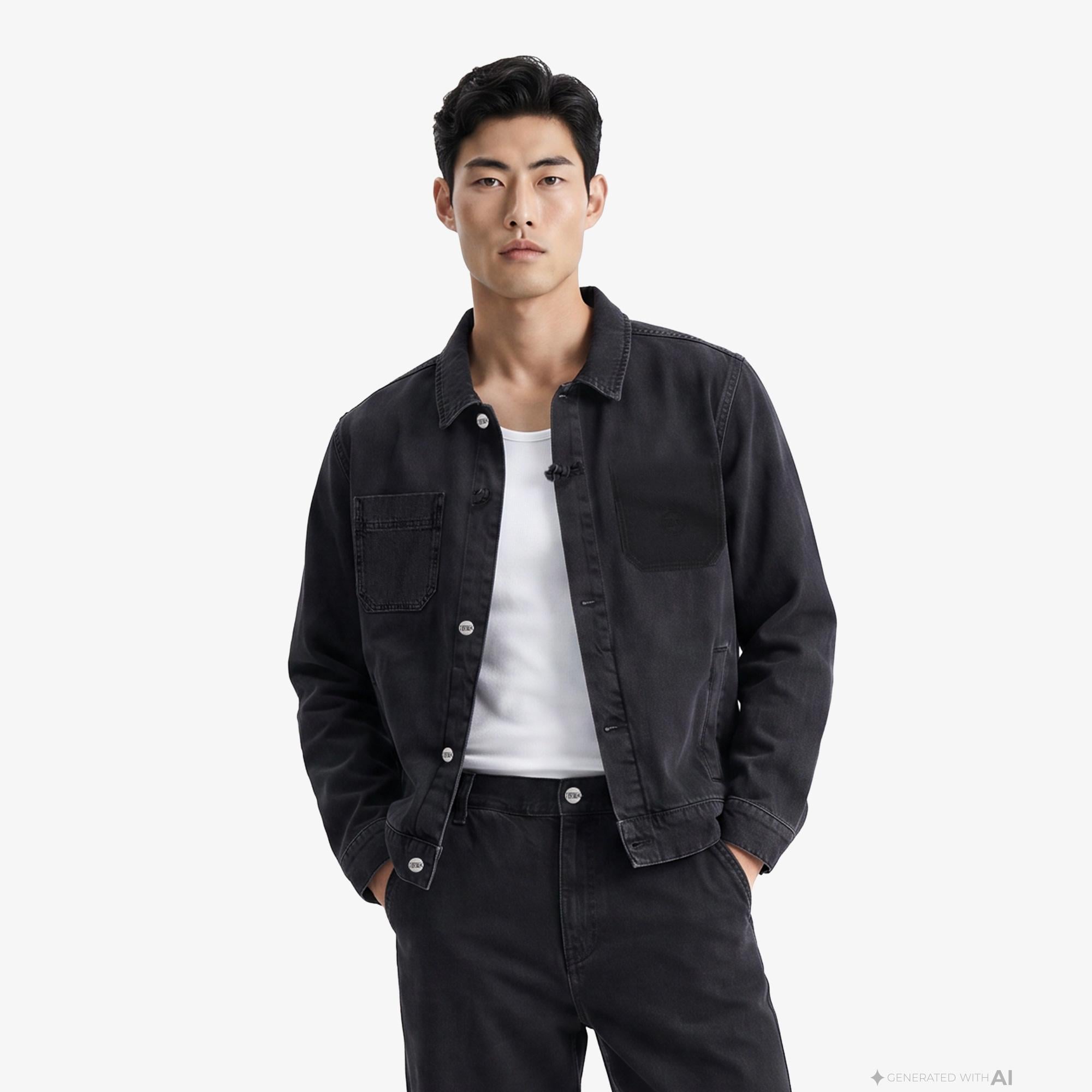 UNITED4 Denim Erkek Siyah Ceket