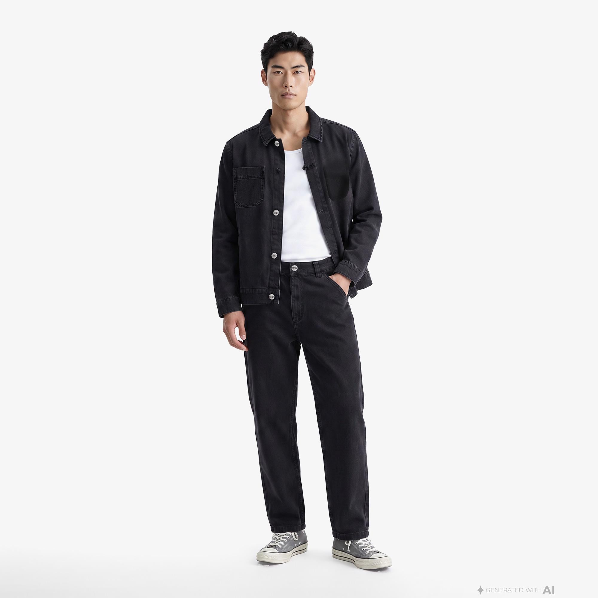 UNITED4 Denim Erkek Siyah Ceket