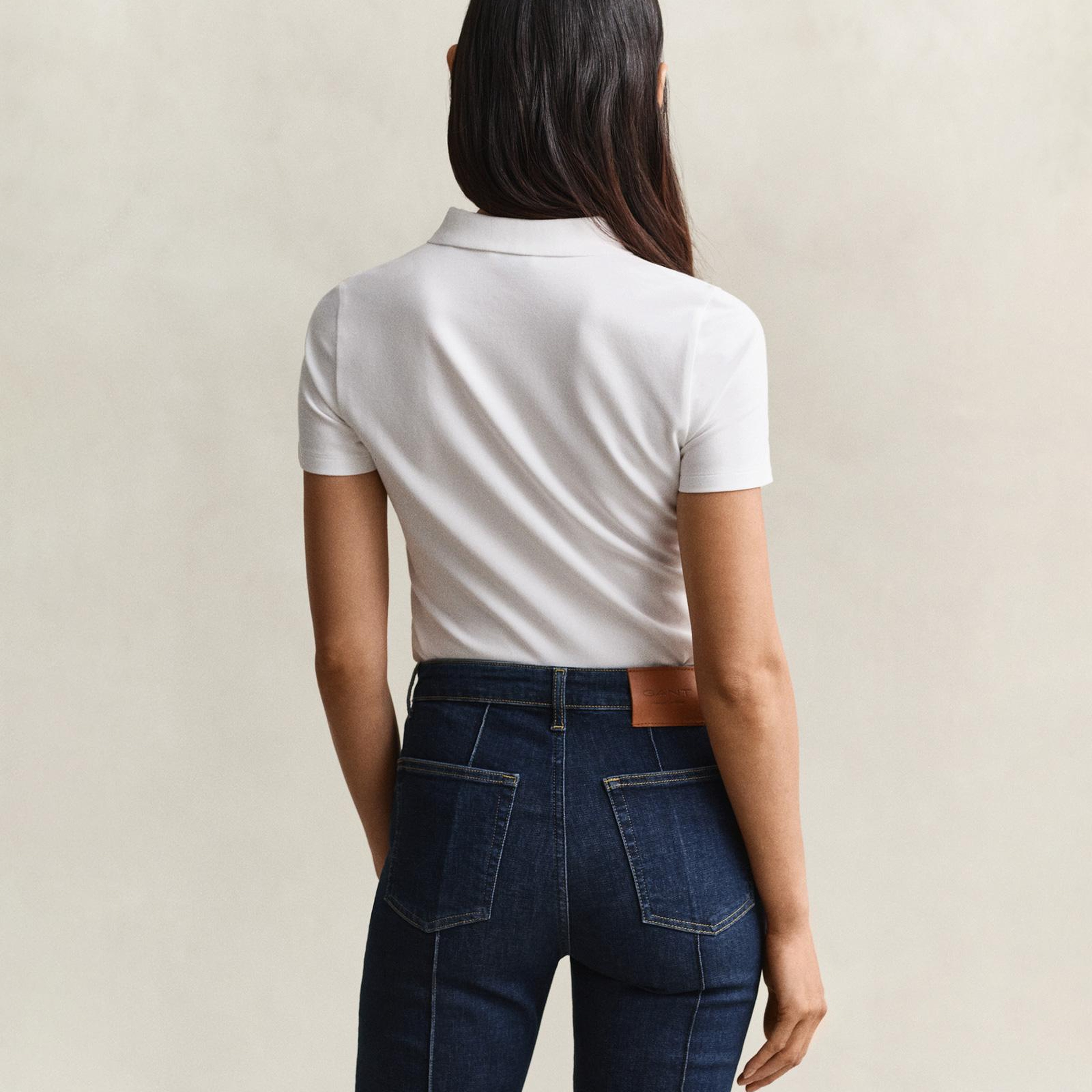 GANT Kadın Beyaz Slim Fit Polo