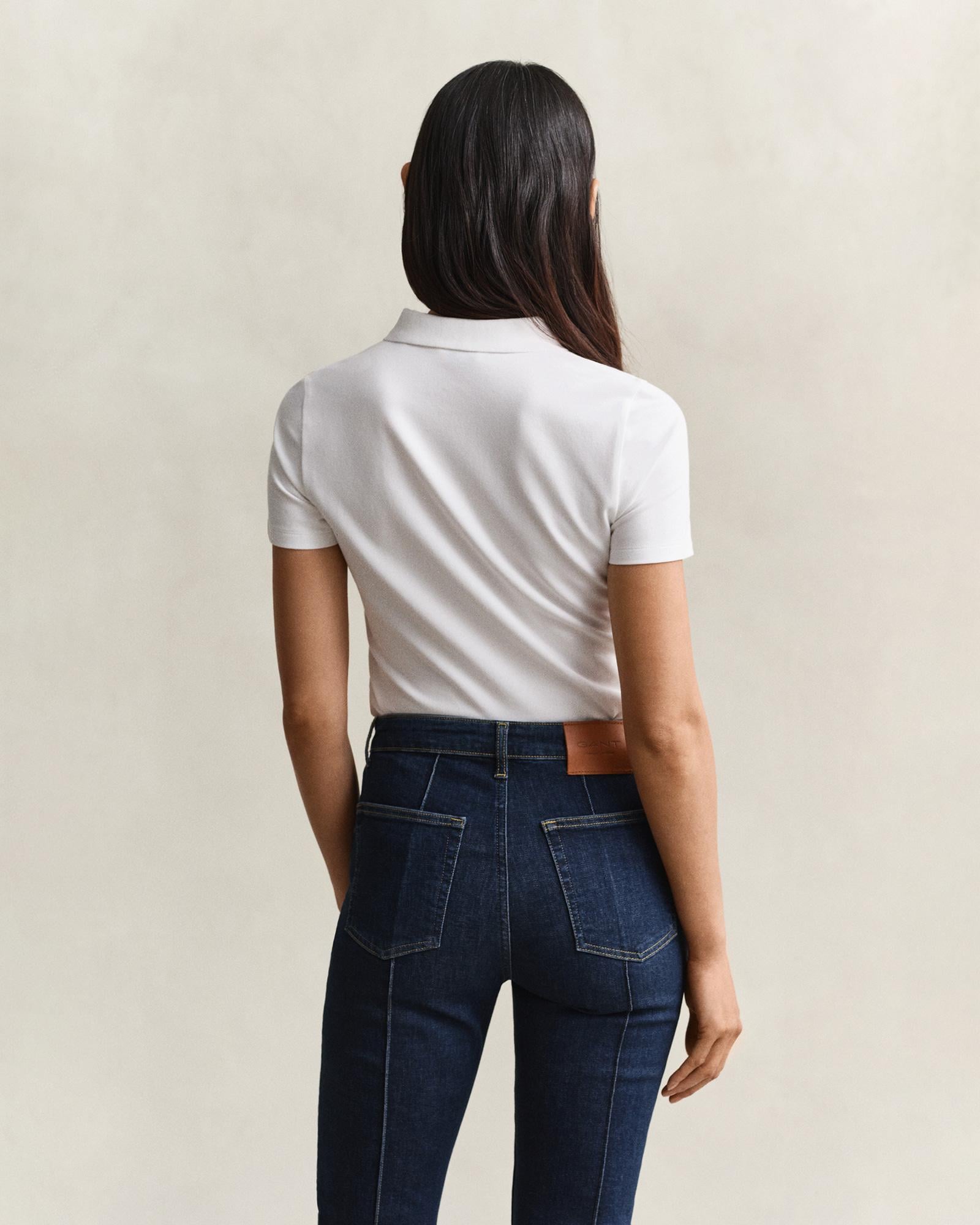 GANT Kadın Beyaz Slim Fit Polo