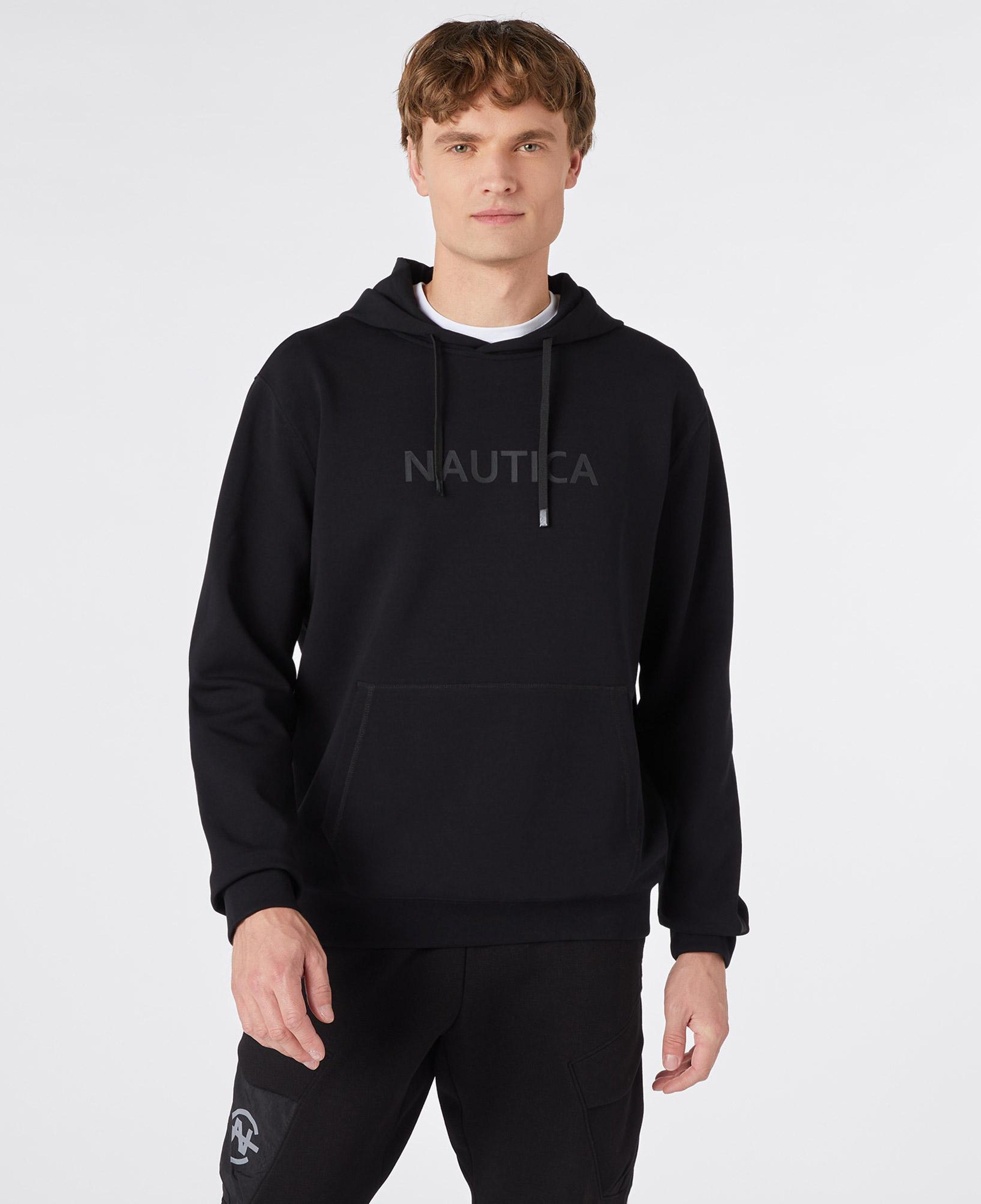 Nautica Erkek Siyah Standart Fit Kapüşonlu Sweatshirt