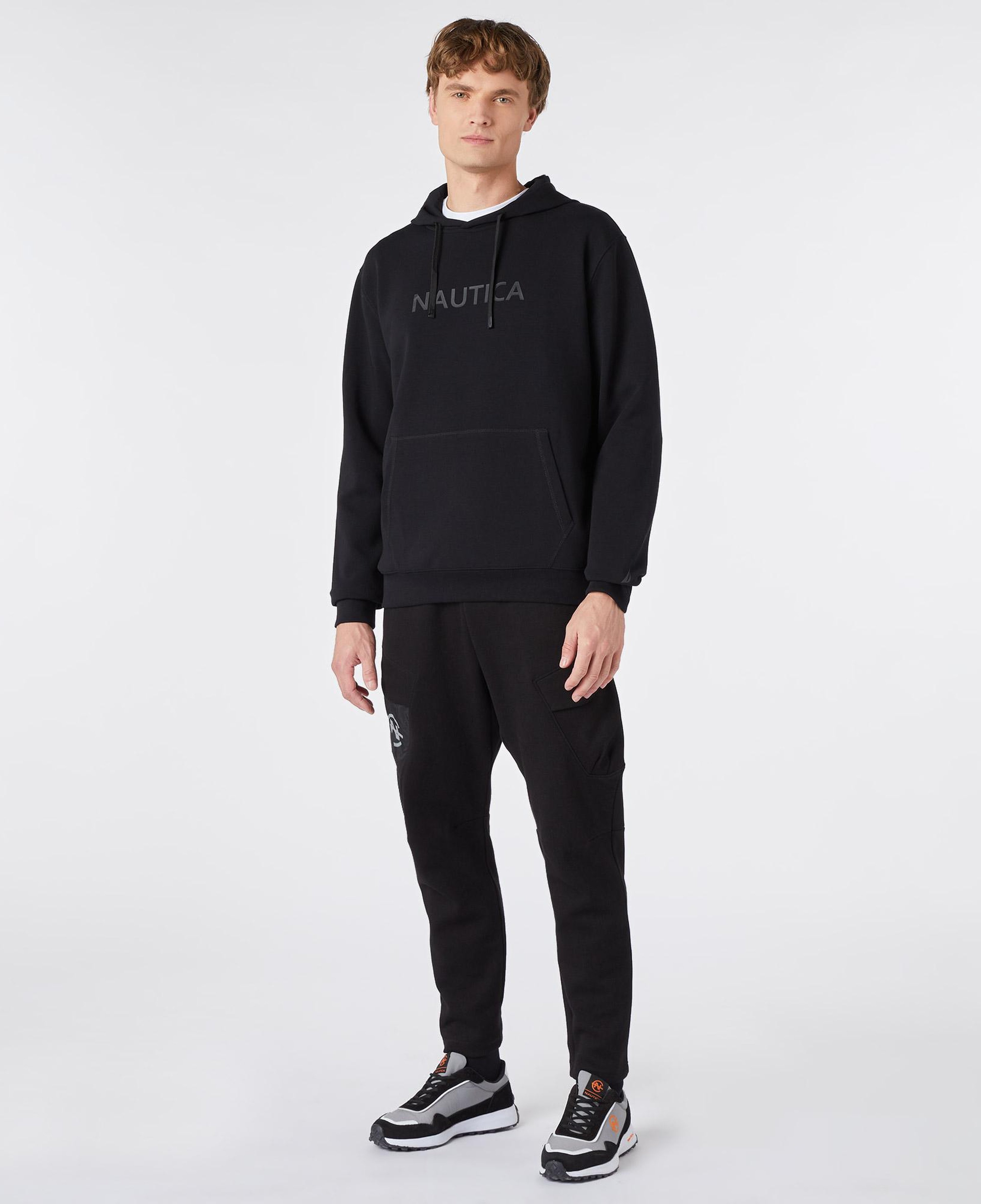 Nautica Erkek Siyah Standart Fit Kapüşonlu Sweatshirt