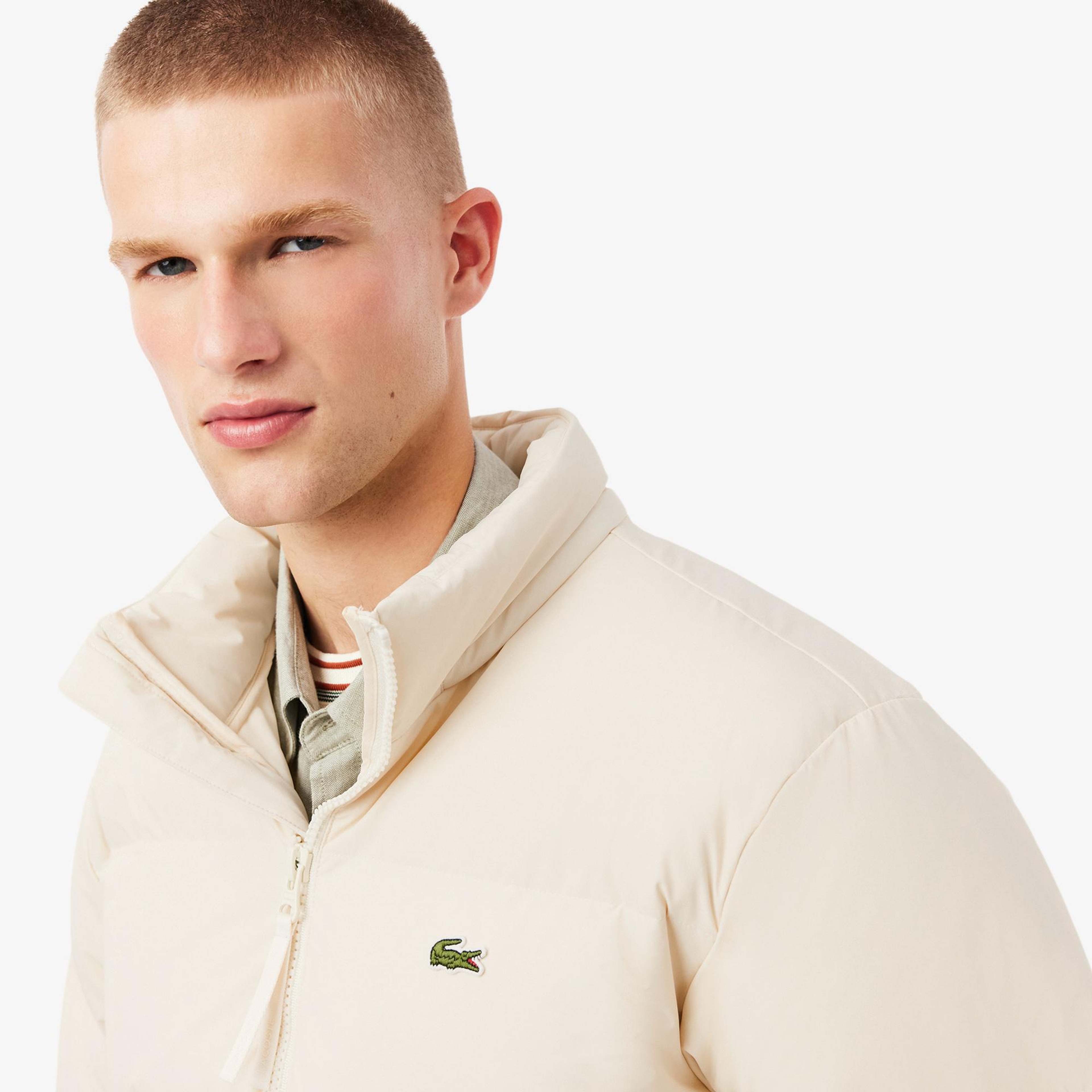 Erkek Relaxed Fit Kapüşonlu Krem Mont