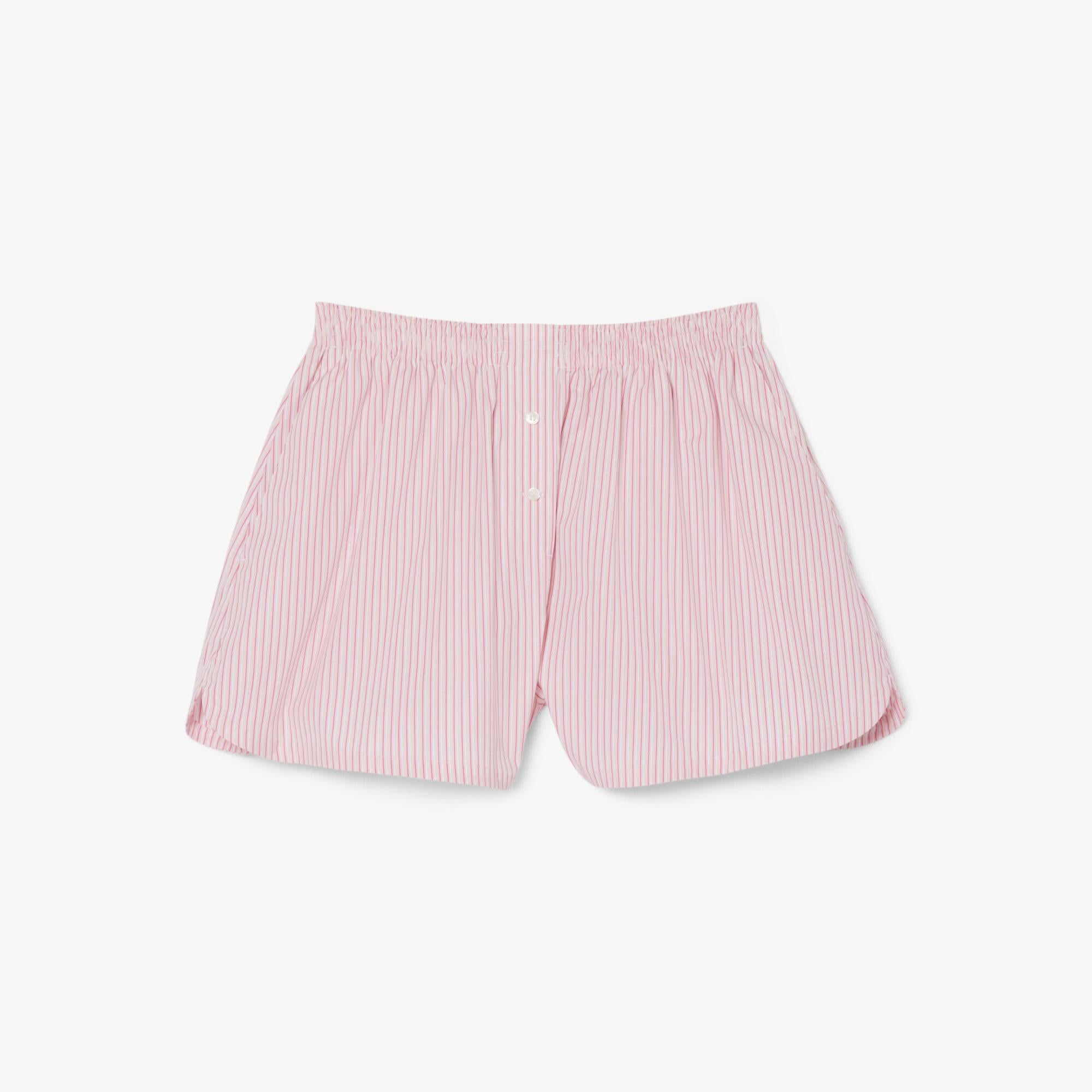 Kadın Loose Fit Çizgili Pembe Şort